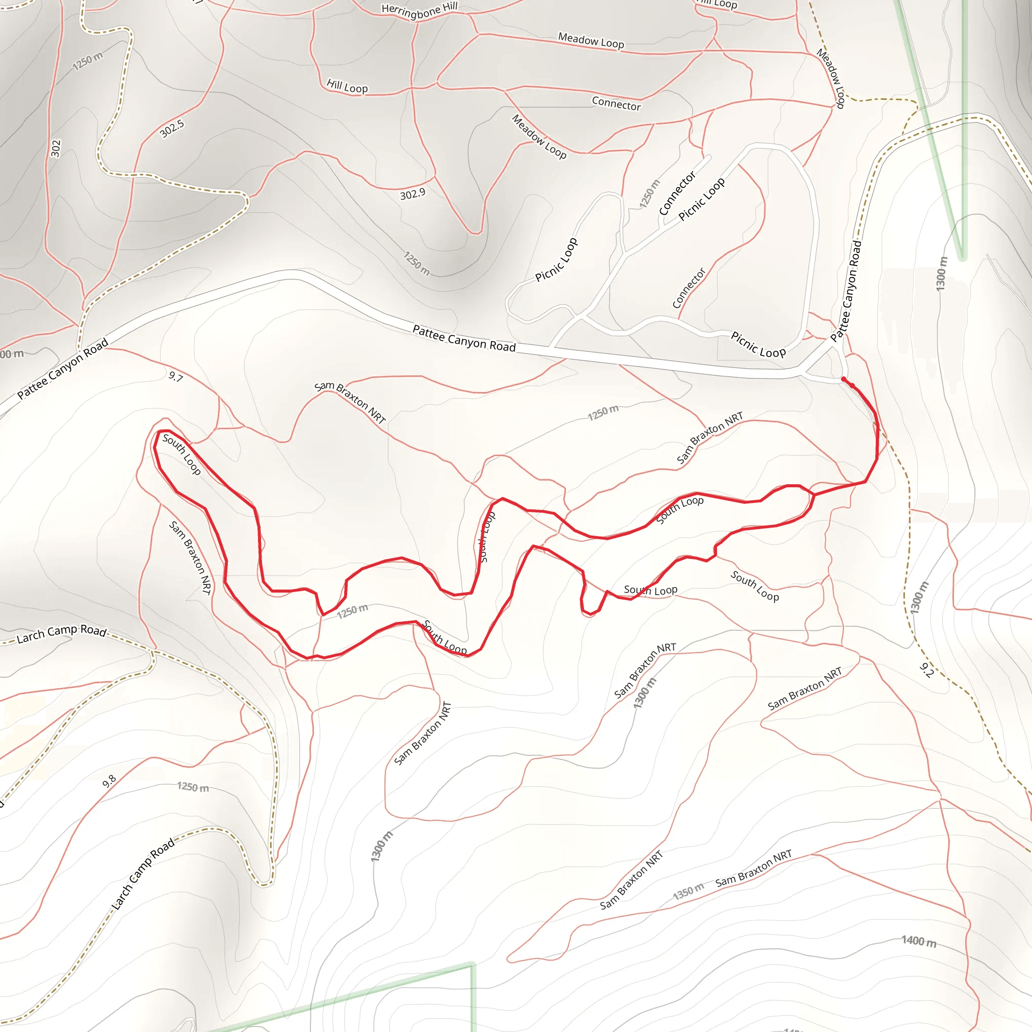 Pattee Canyon South Loop Trail mobile static map