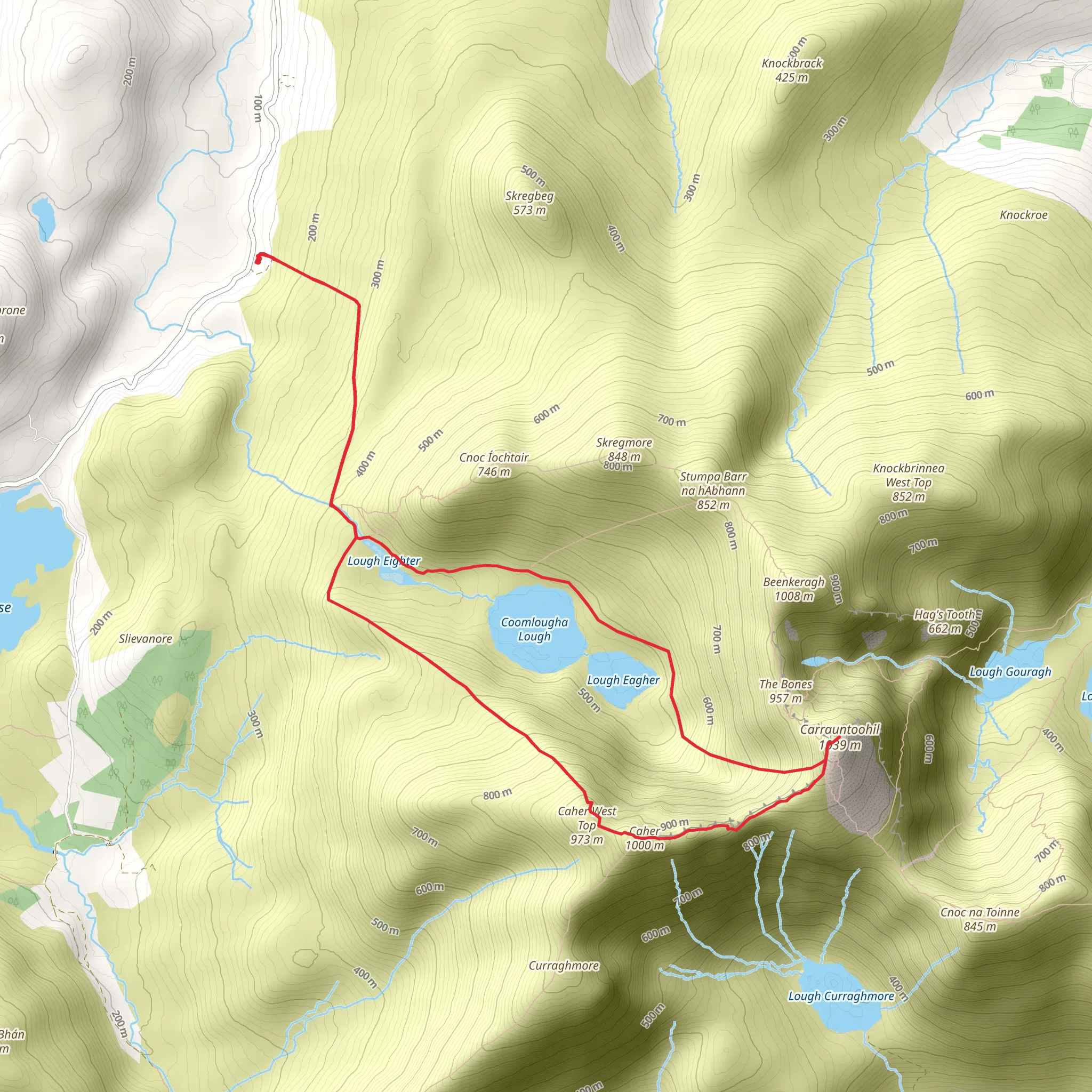 Carrauntoohil Mountain Loop via Caher Route mobile static map