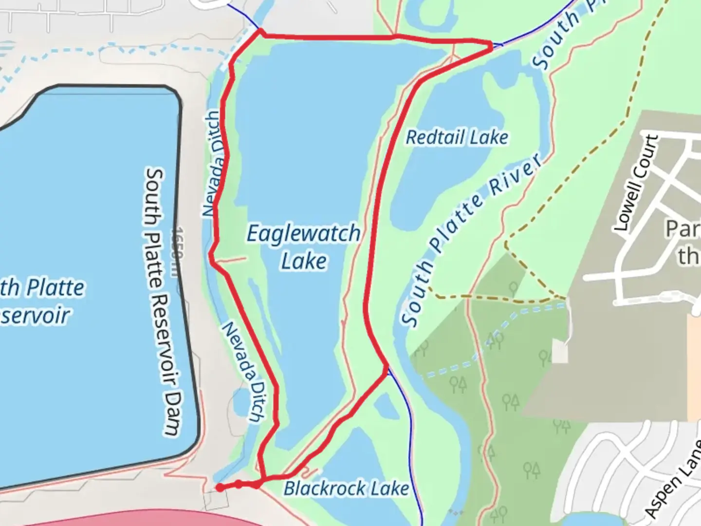 An image depicting the trail Eaglewatch Lake Loop and its surrounding area.