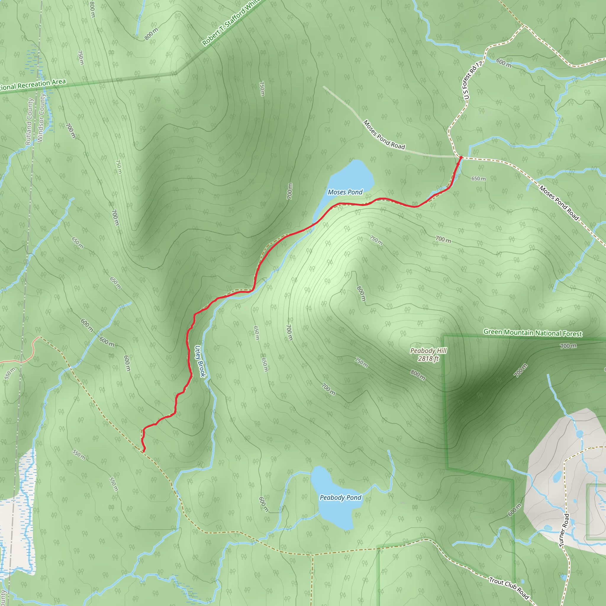 Moses Pond Trail mobile static map