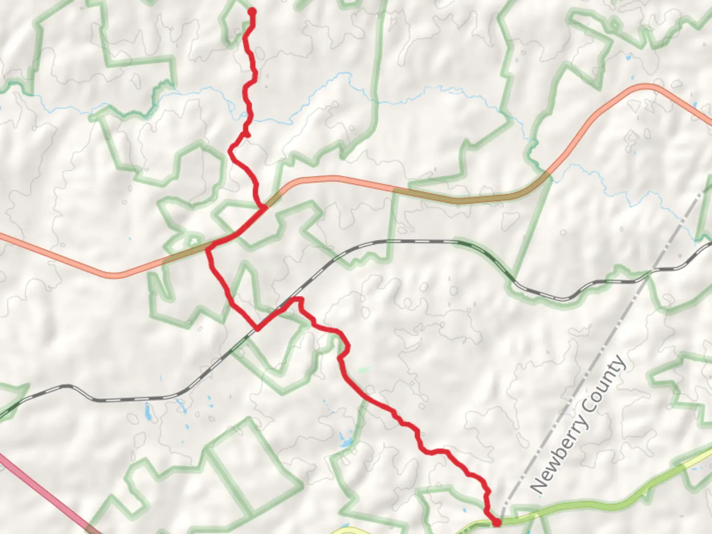 An image depicting the trail Palmetto Trail - Enoree Passage from Brickhouse Crossroads and its surrounding area.