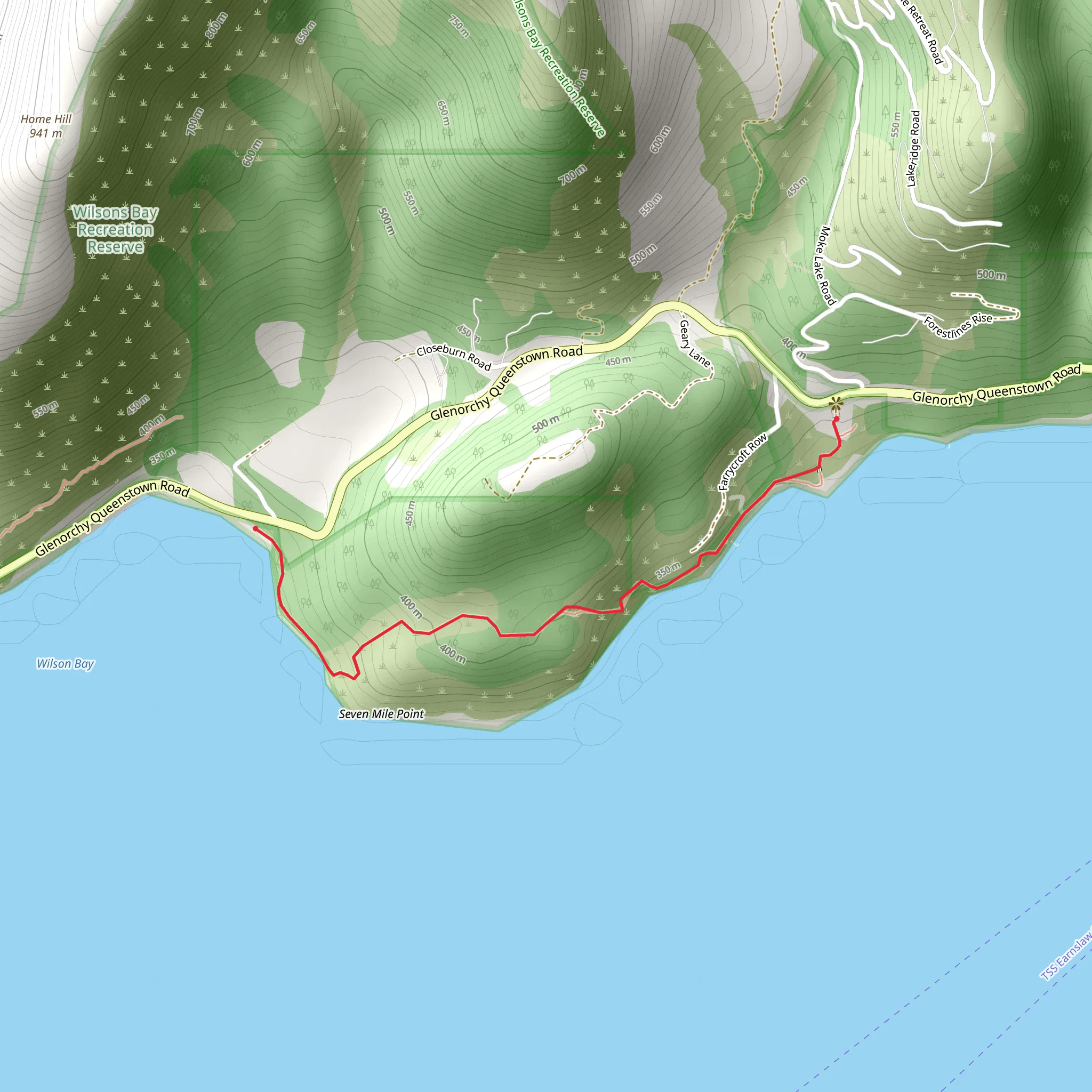 Seven Mile Track - Wilson Bay Track mobile static map