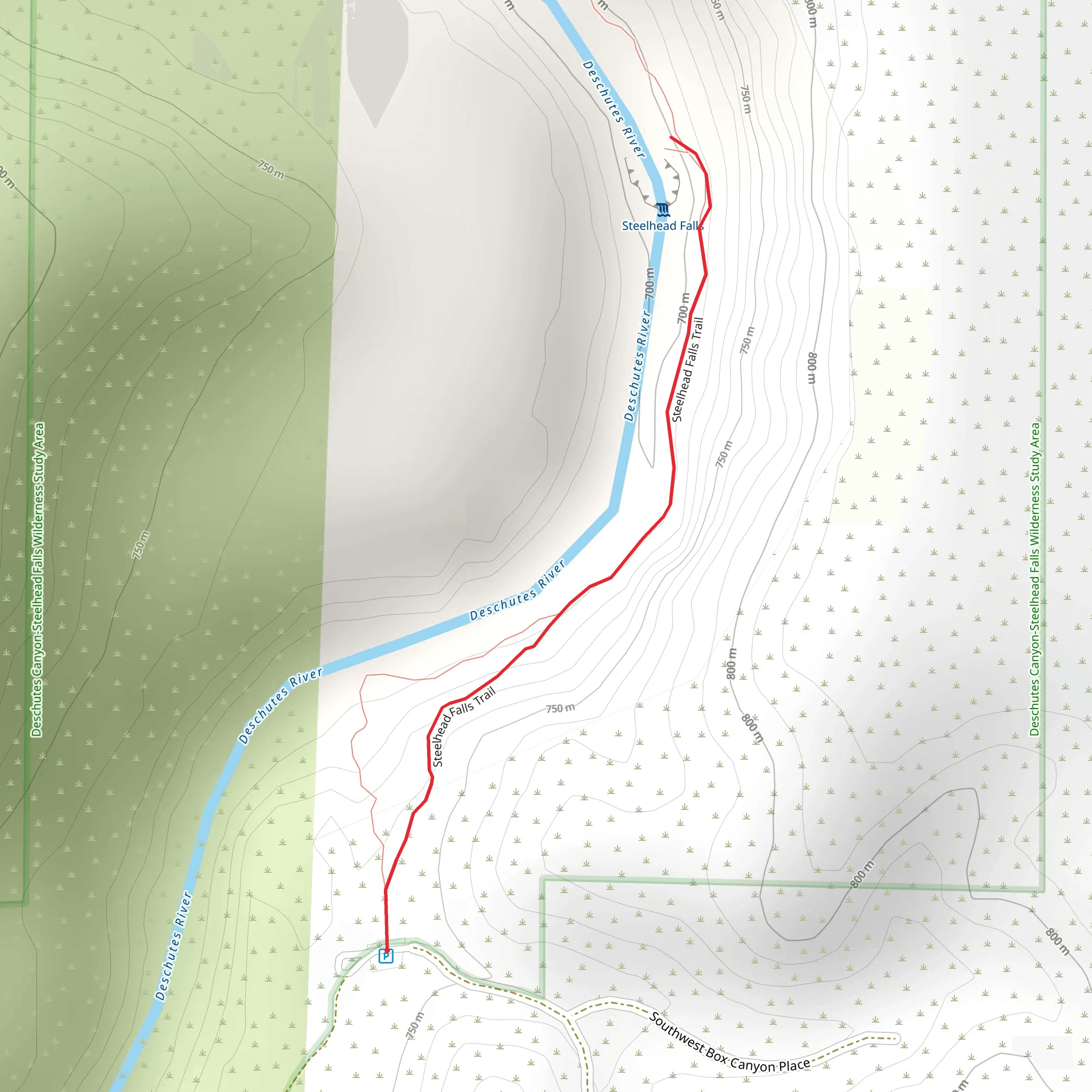 Steelhead Falls Trail mobile static map