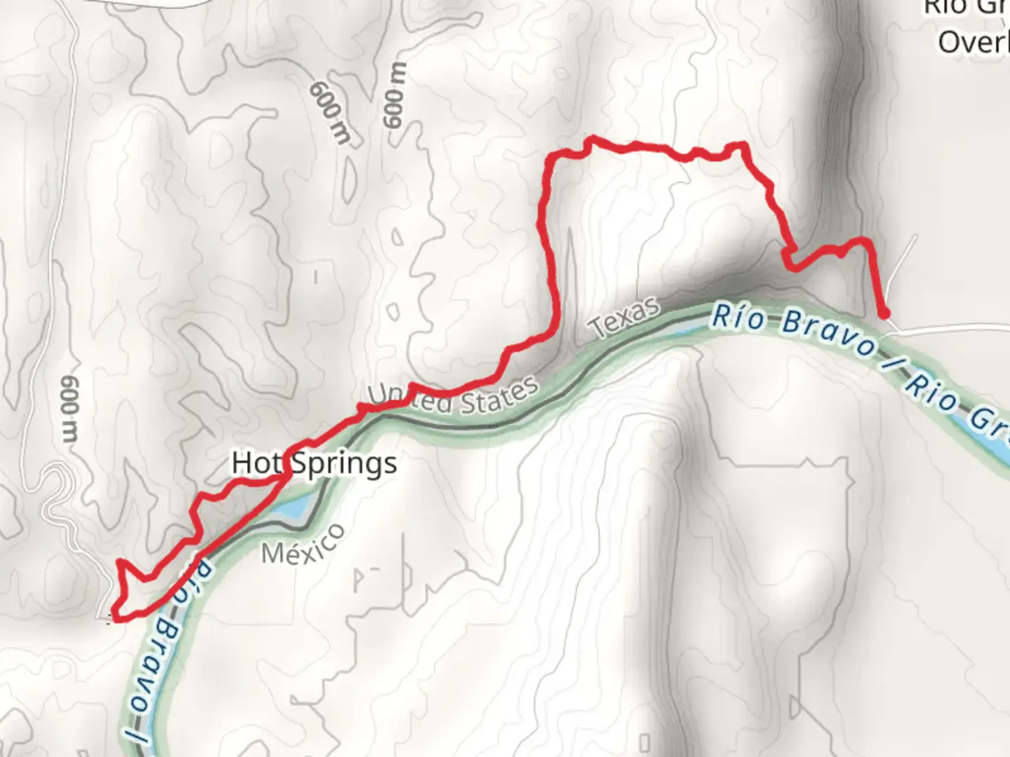 An image depicting the trail Rio Grande River - Hot Springs and its surrounding area.