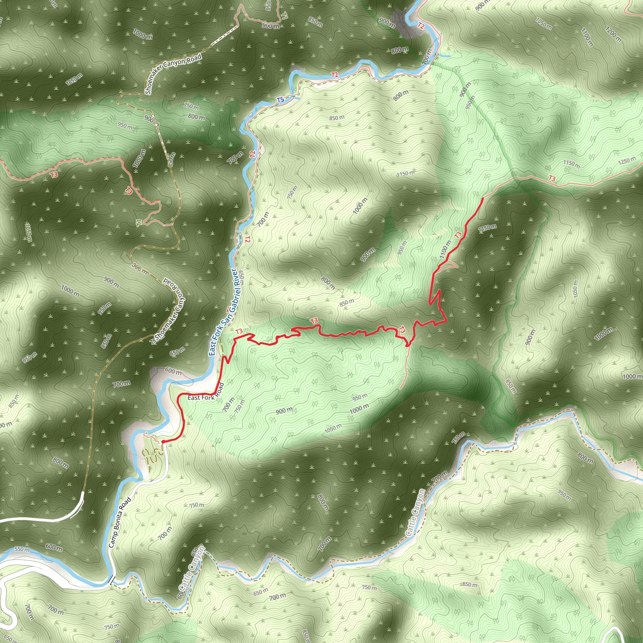 Heaton Flat Short Trail mobile static map