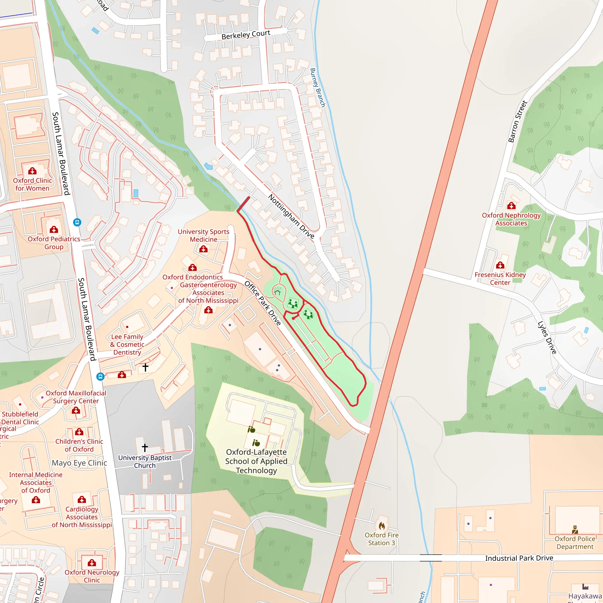 FNC Bailey Branch Park Loop mobile static map