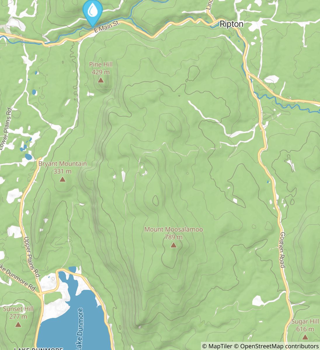 Mount Moosalamoo via Oak Ridge Trail water map