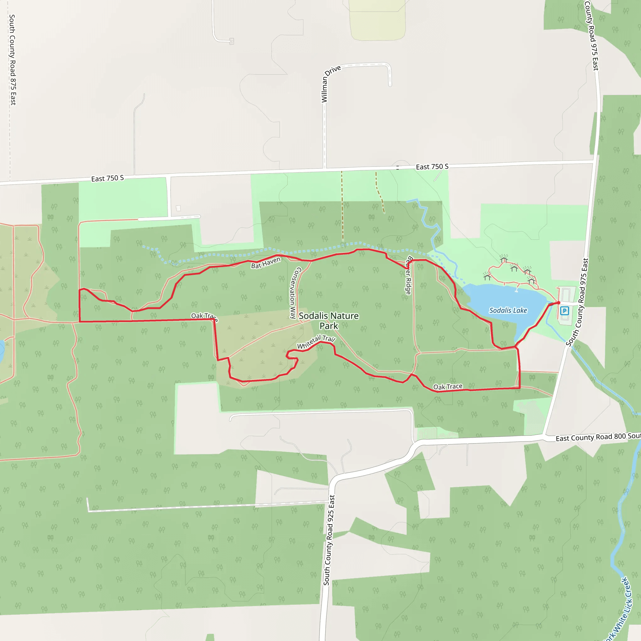 Whitetail and Bat Haven Loop Trail mobile static map