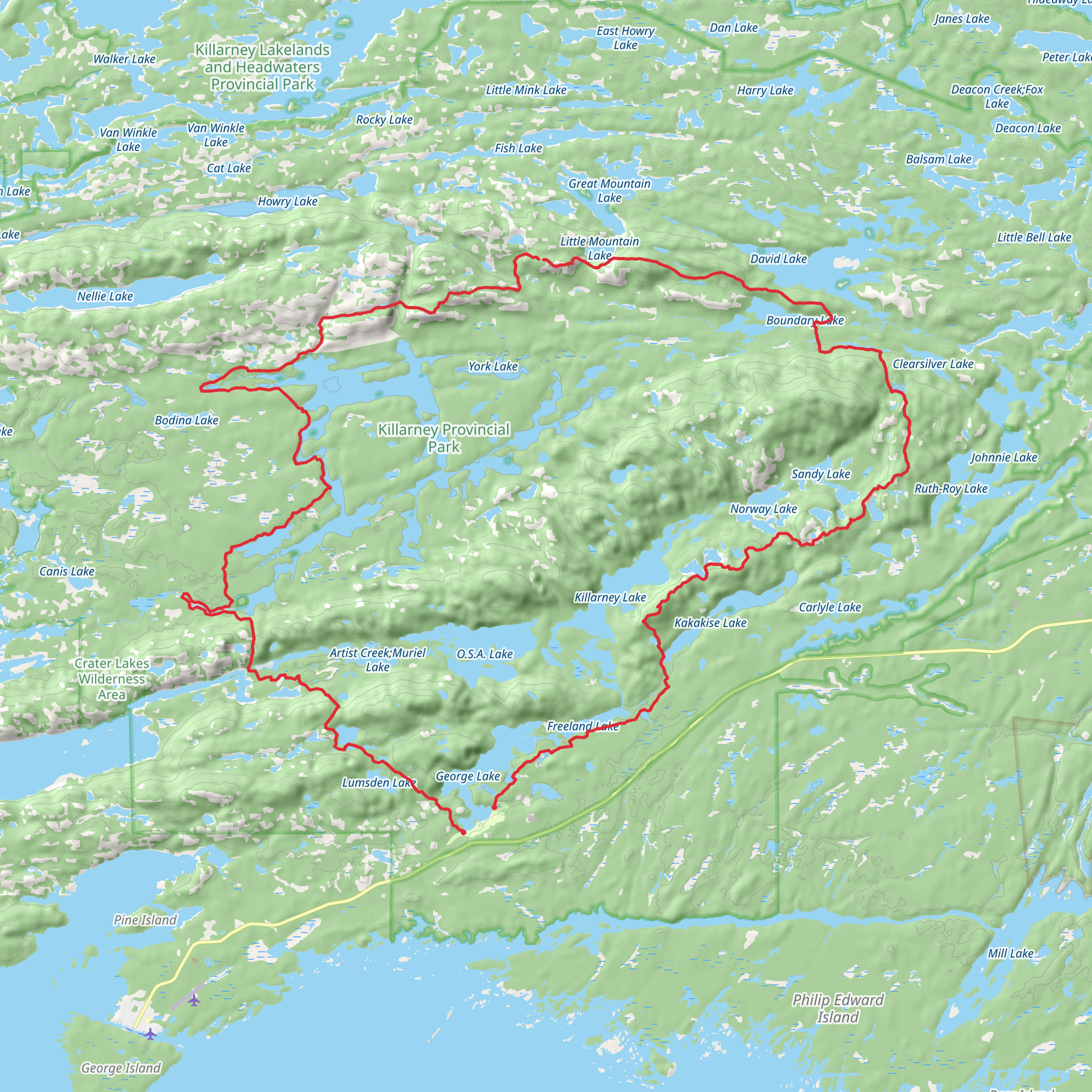 La Cloche Silhouette Trail mobile static map