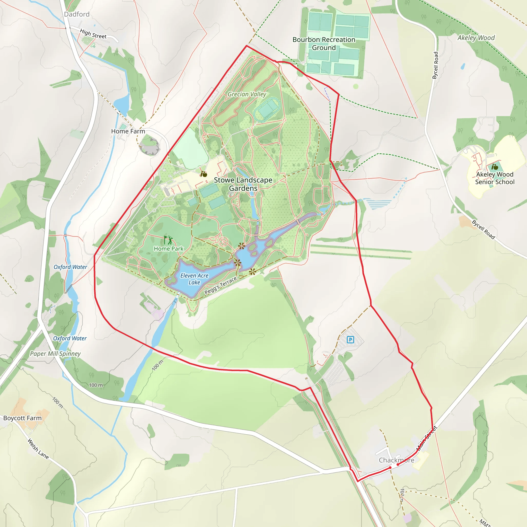 Stowe Park from Chackmore mobile static map