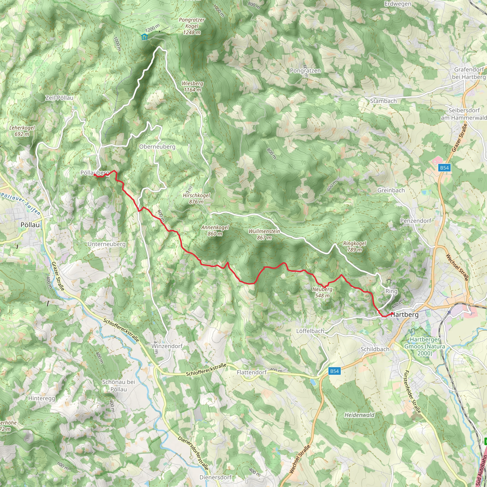 Hartberg - St Anna - Pöllauberg mobile static map