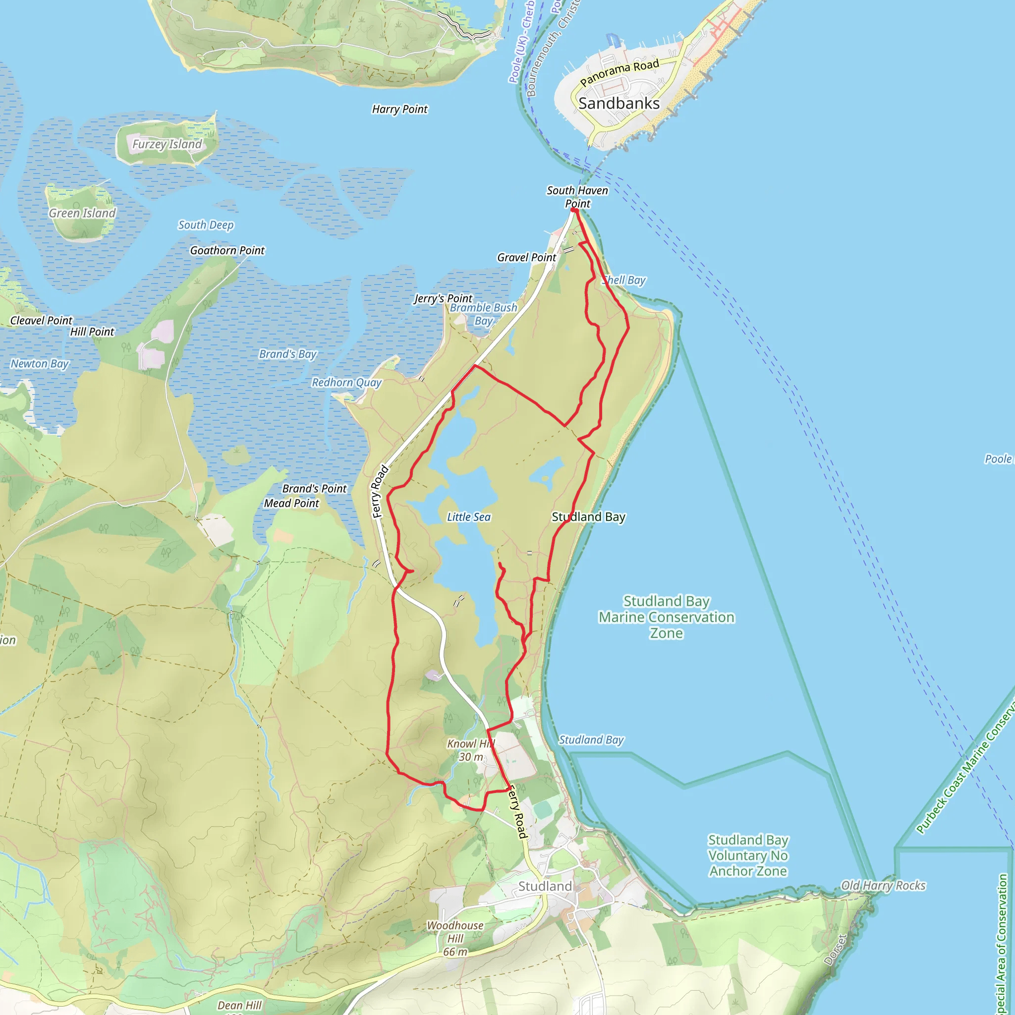 Studland Heath Nature Reserve Loop mobile static map