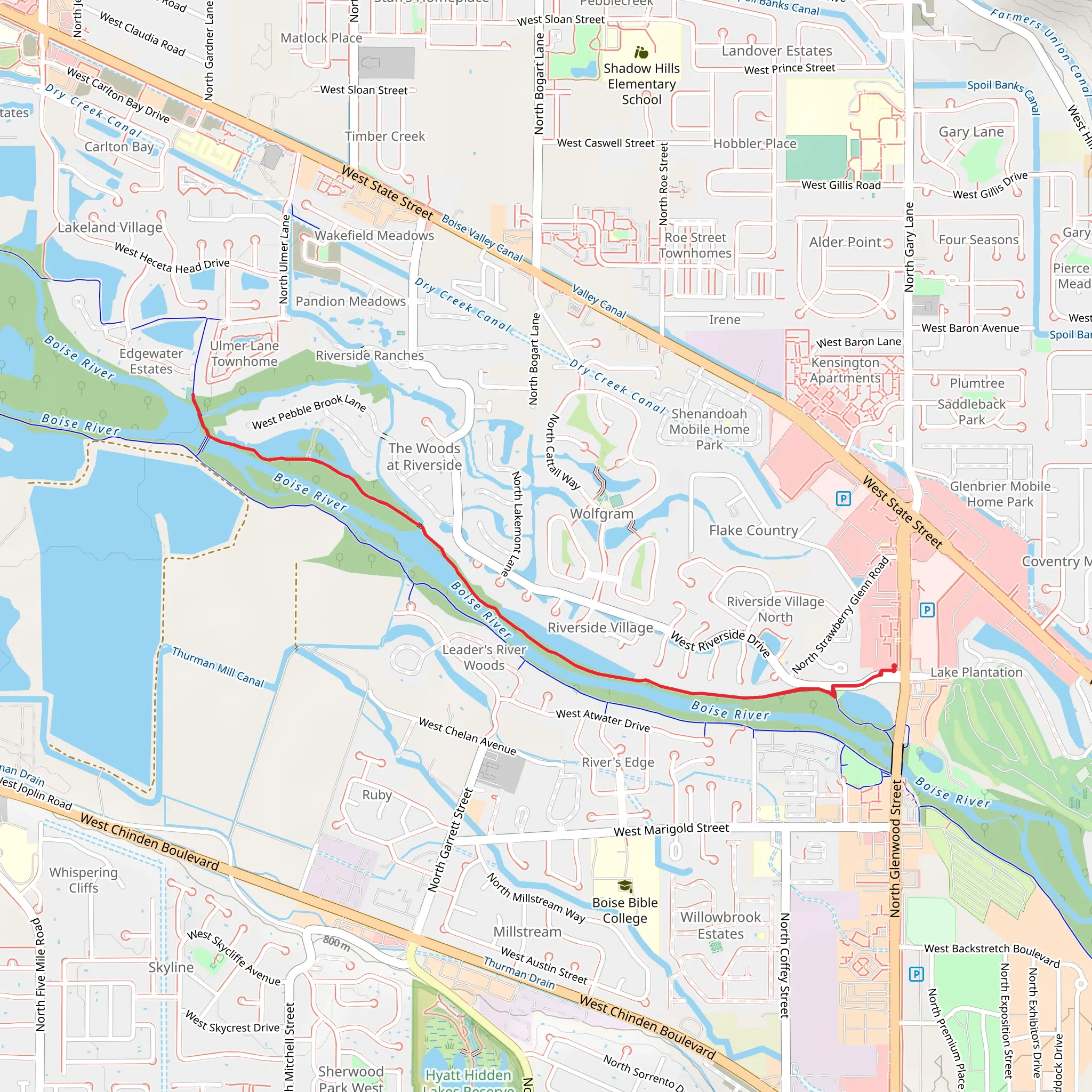 Boise River Walkalong mobile static map