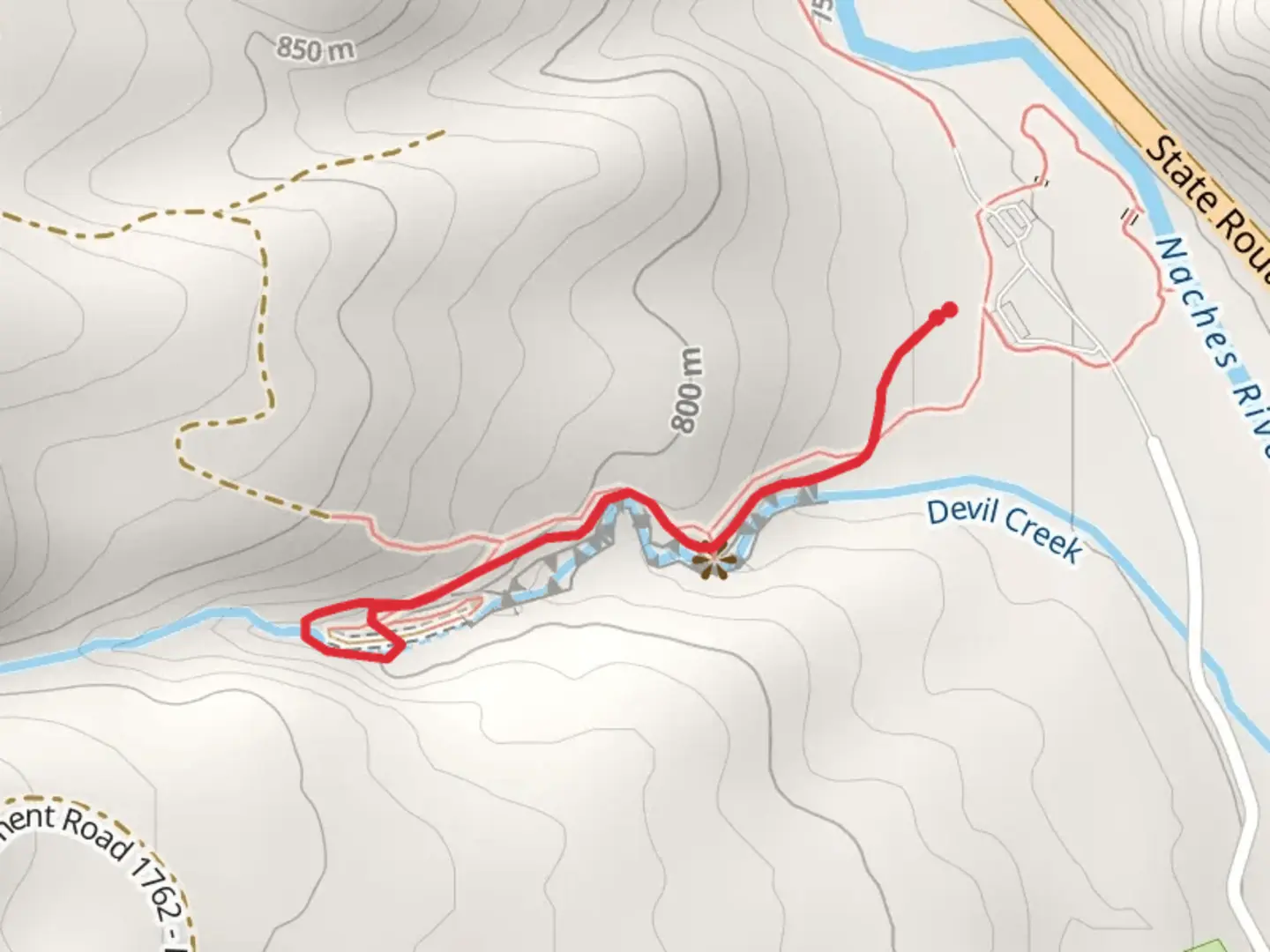An image depicting the trail Boulder Cave Trail and its surrounding area.