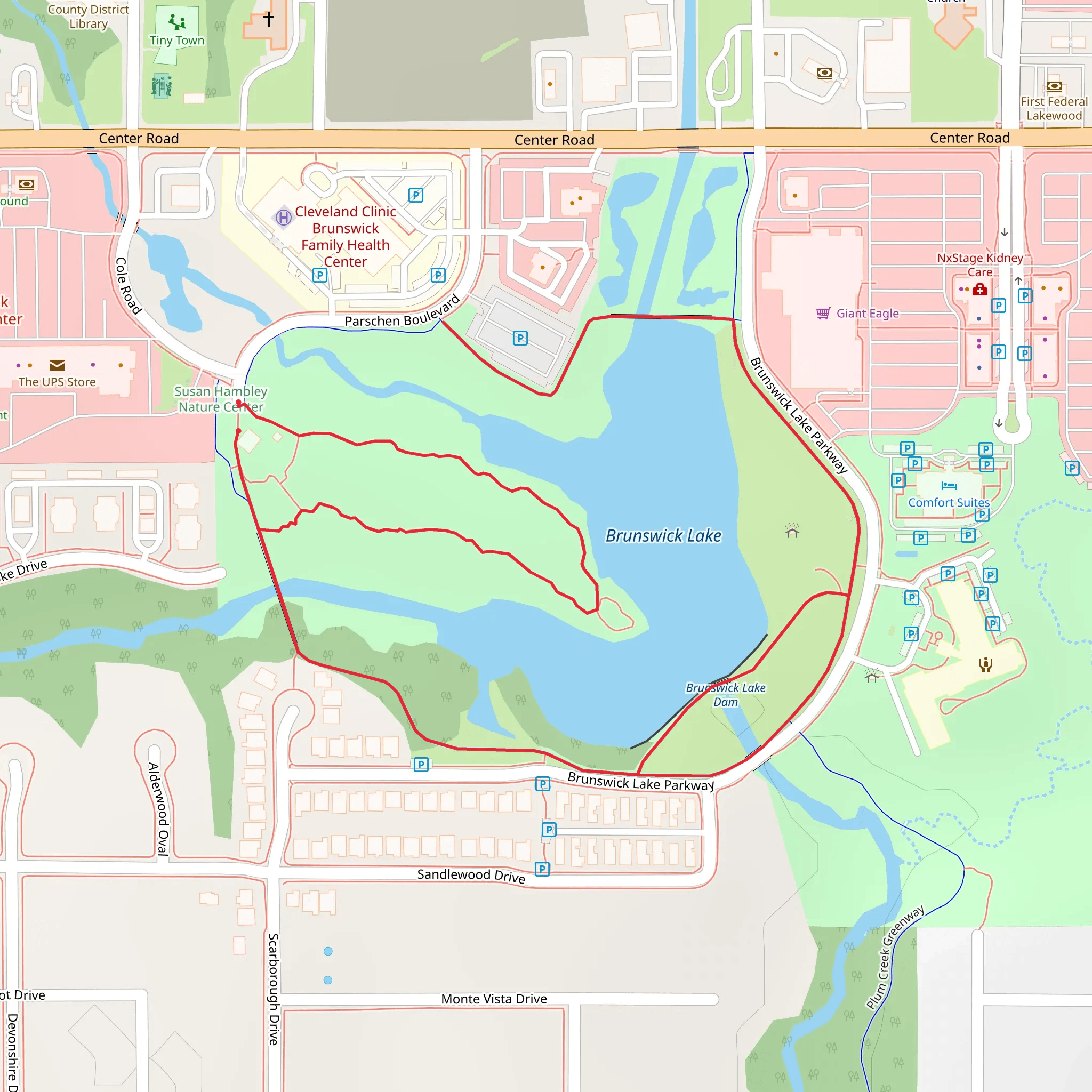 Brunswick Lake Parkway Loop mobile static map