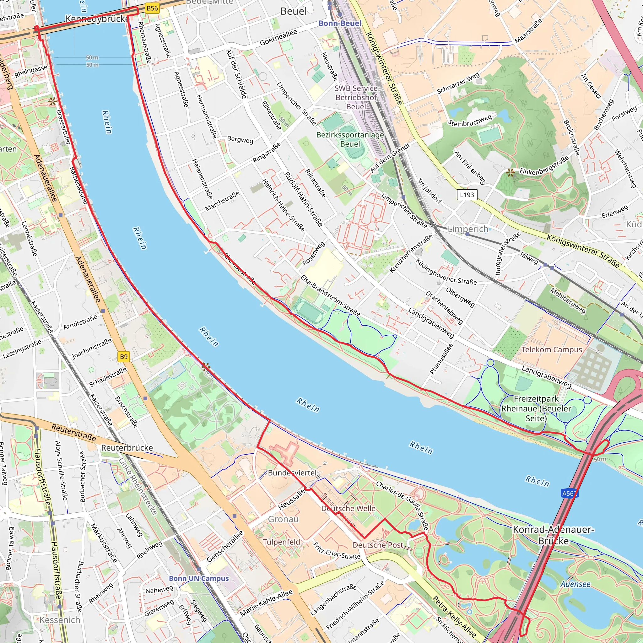 Rhine and Annaberger Bach Loop via Rheinsteig mobile static map