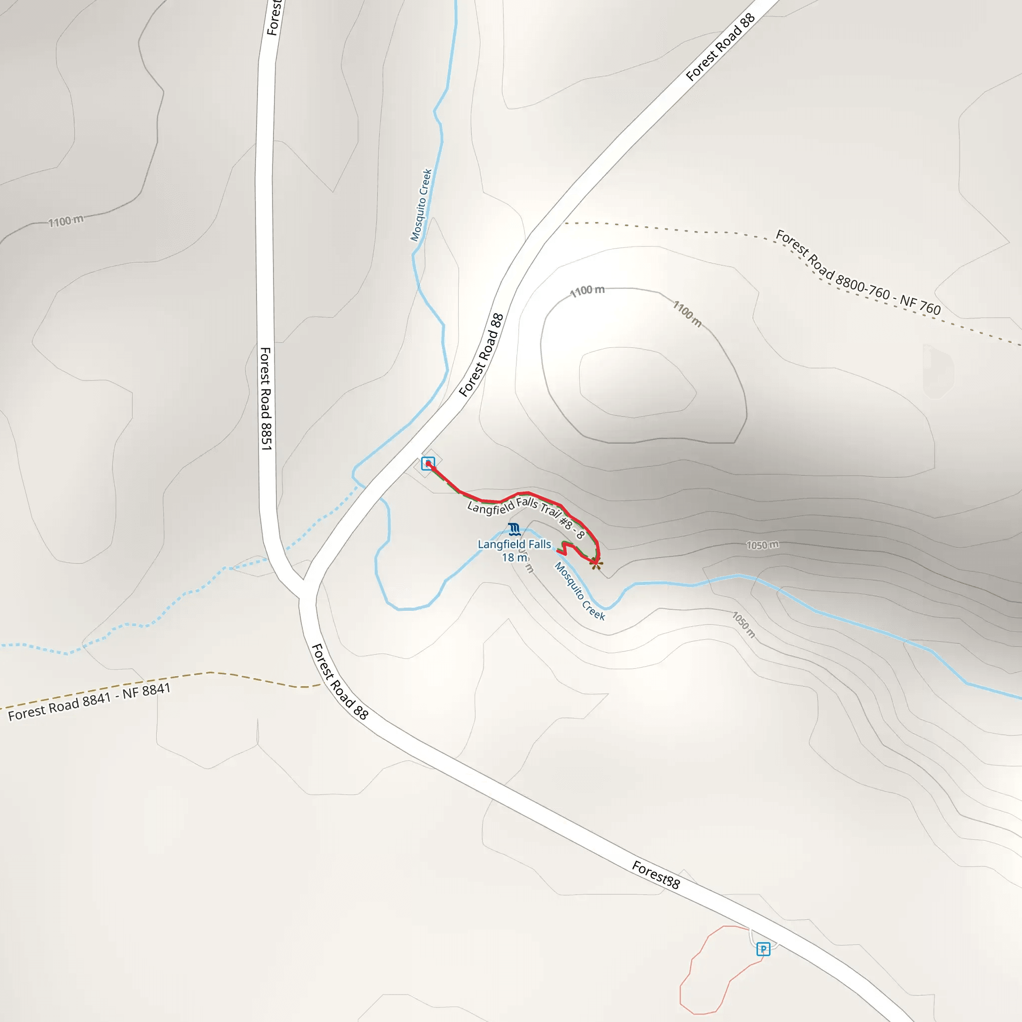 Langfield Falls Trail mobile static map