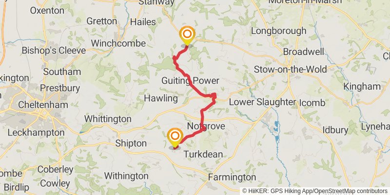 North Cotswold Diamond Way stage 3 Map