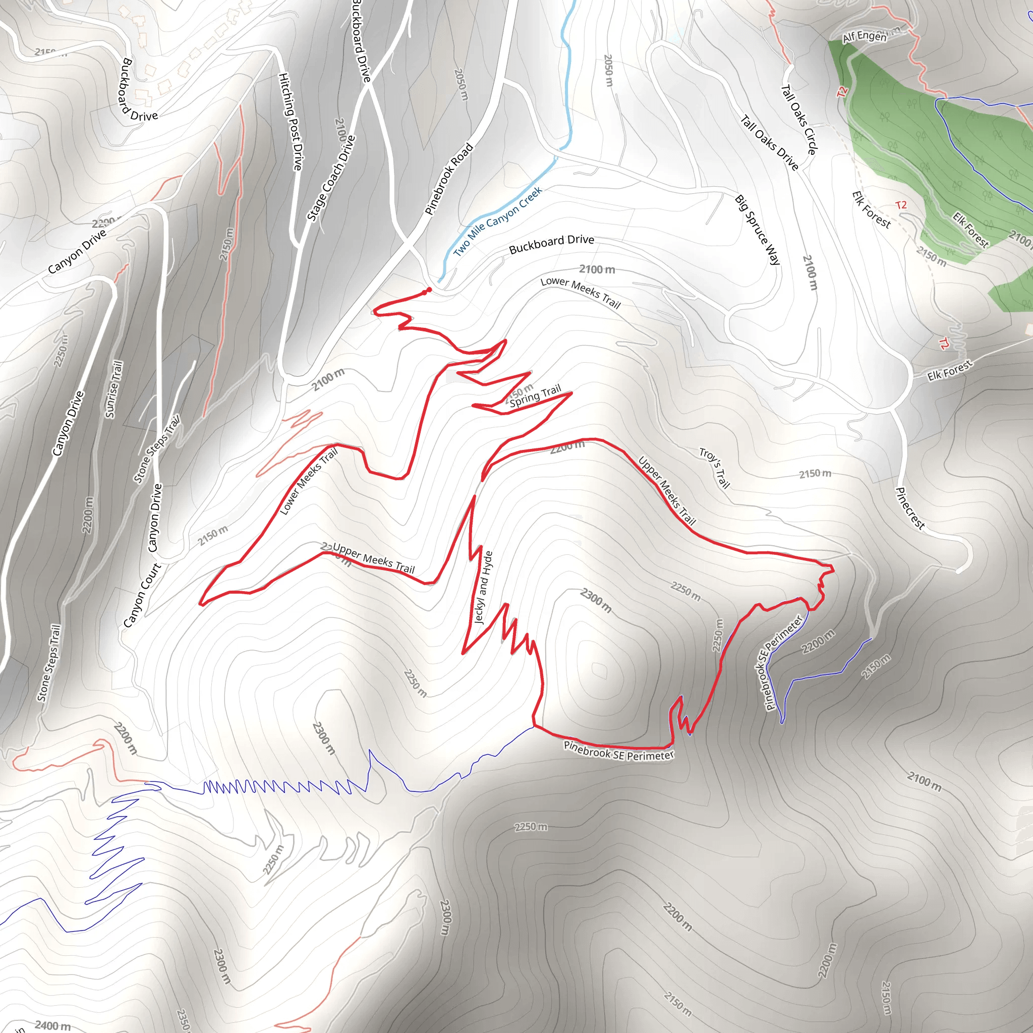 Spring Trail, Lower and Upper Meeks Trail and Pinebrook SE Perimeter mobile static map