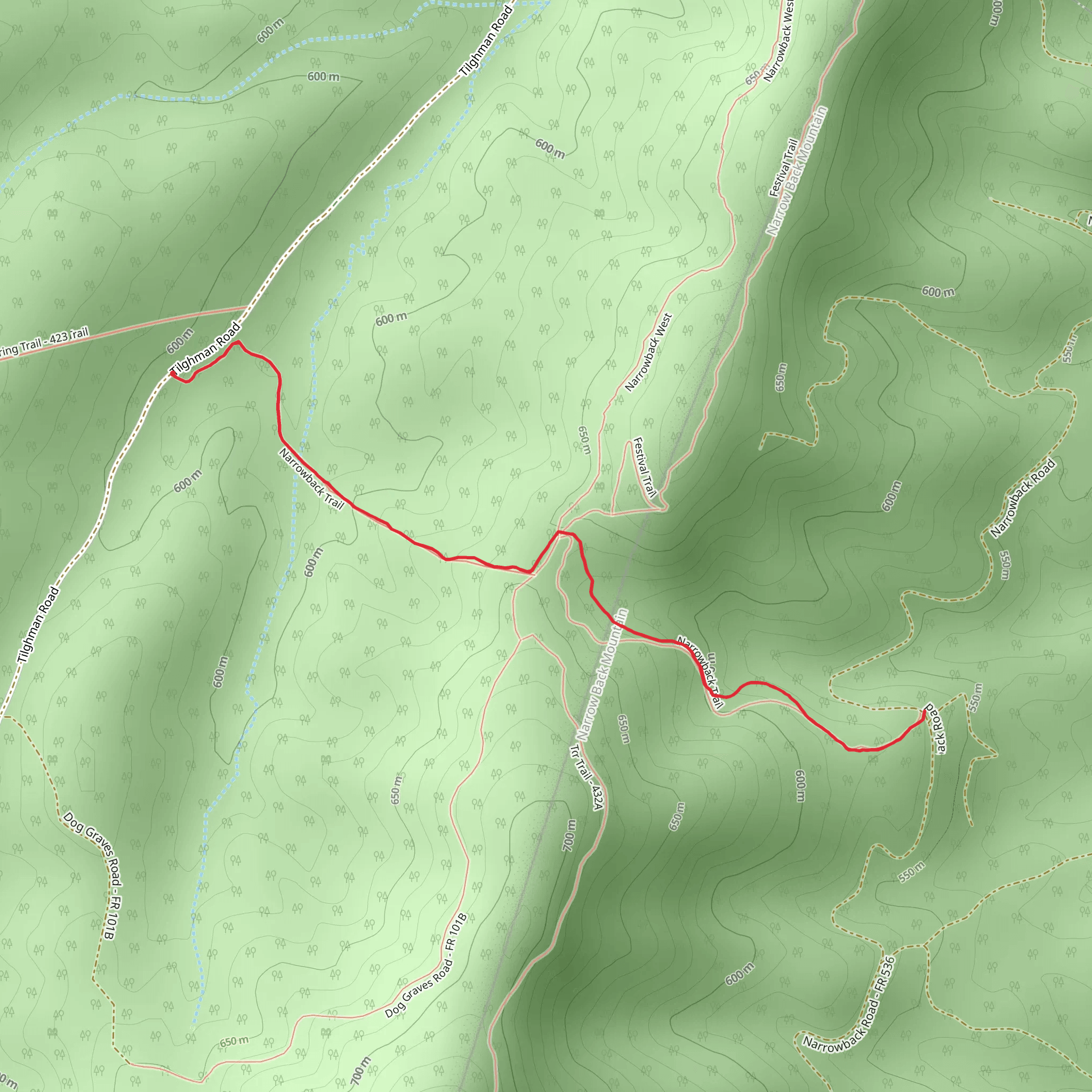 Narrowback Trail mobile static map