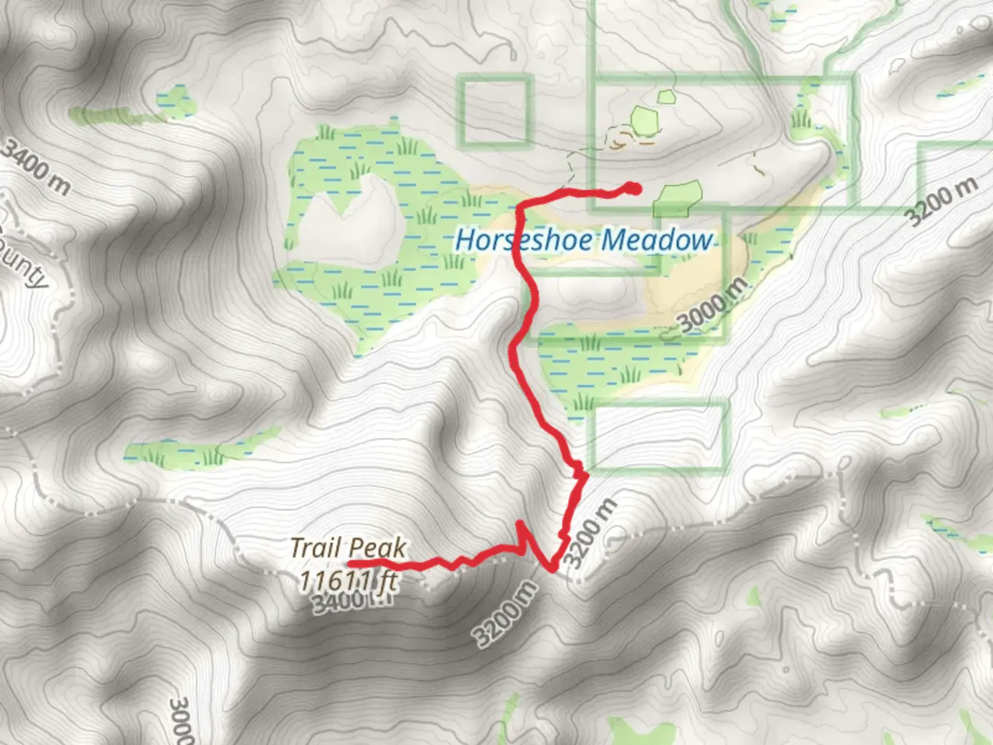 An image depicting the trail Trail Peak via Trail Pass and its surrounding area.