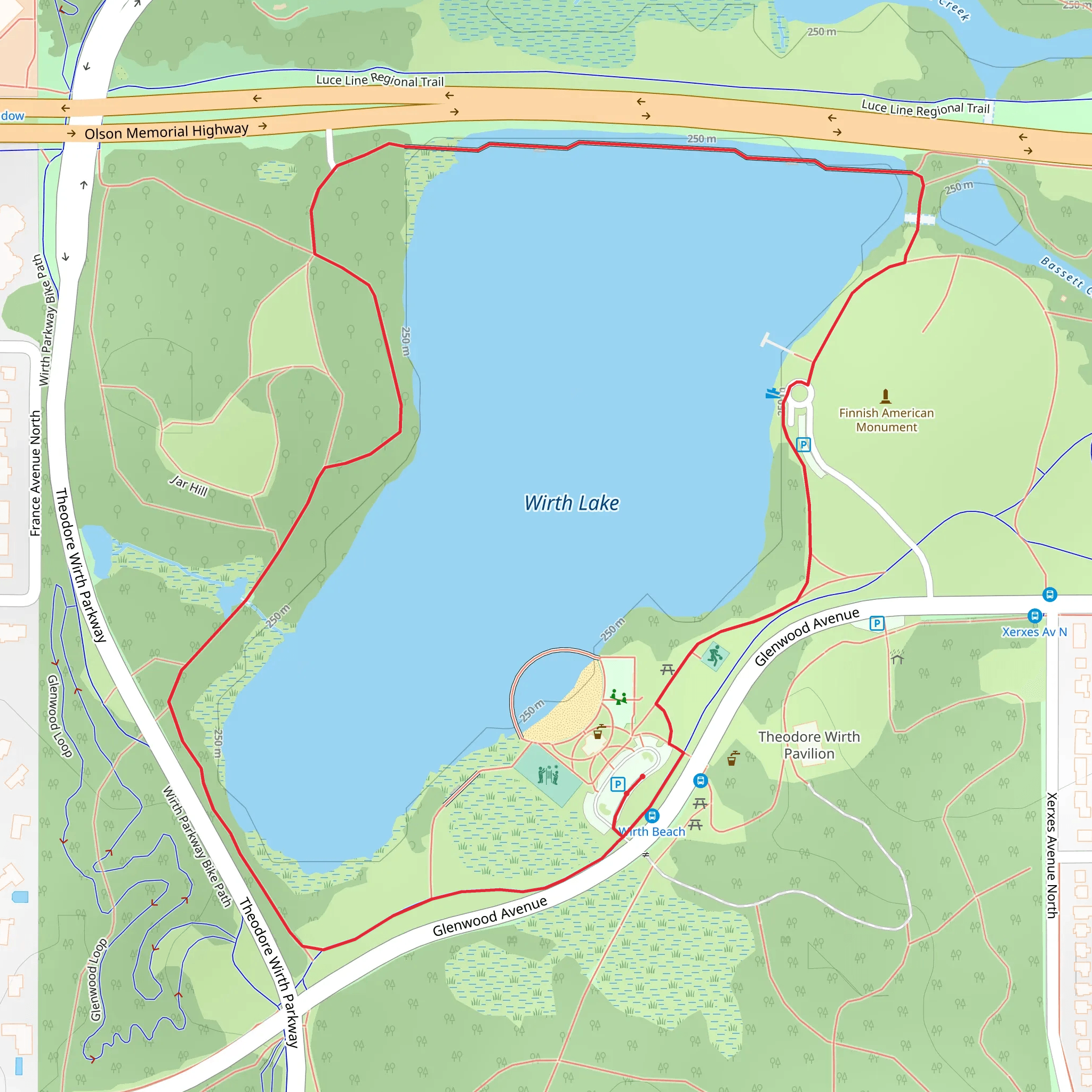 Wirth Lake Loop mobile static map