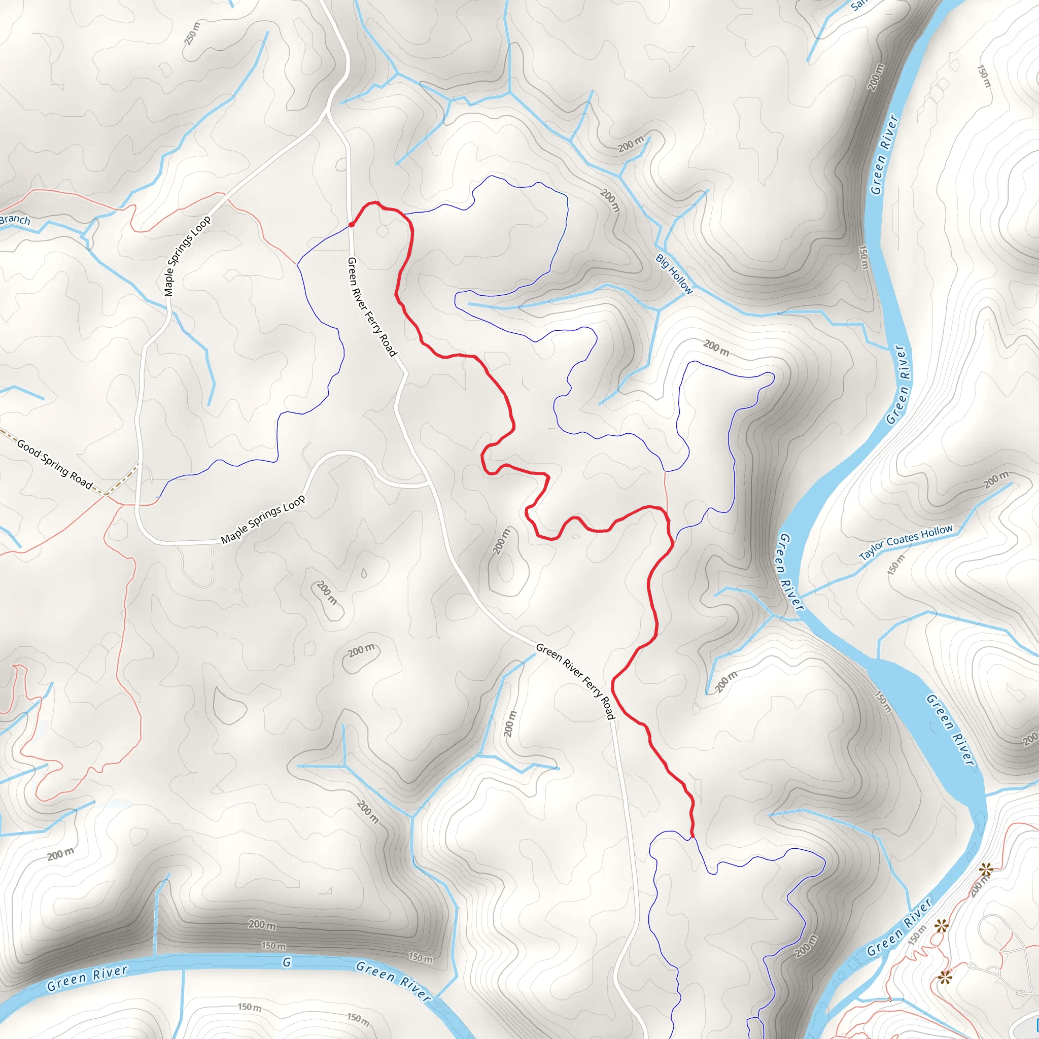 Connector Trail via Big Hollow North Loop Trail mobile static map