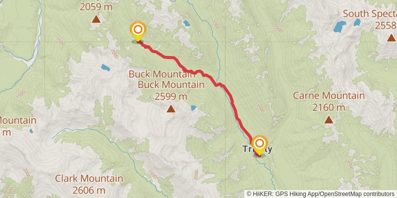Spider Meadow - Buck Creek Pass Loop stage 4 Map