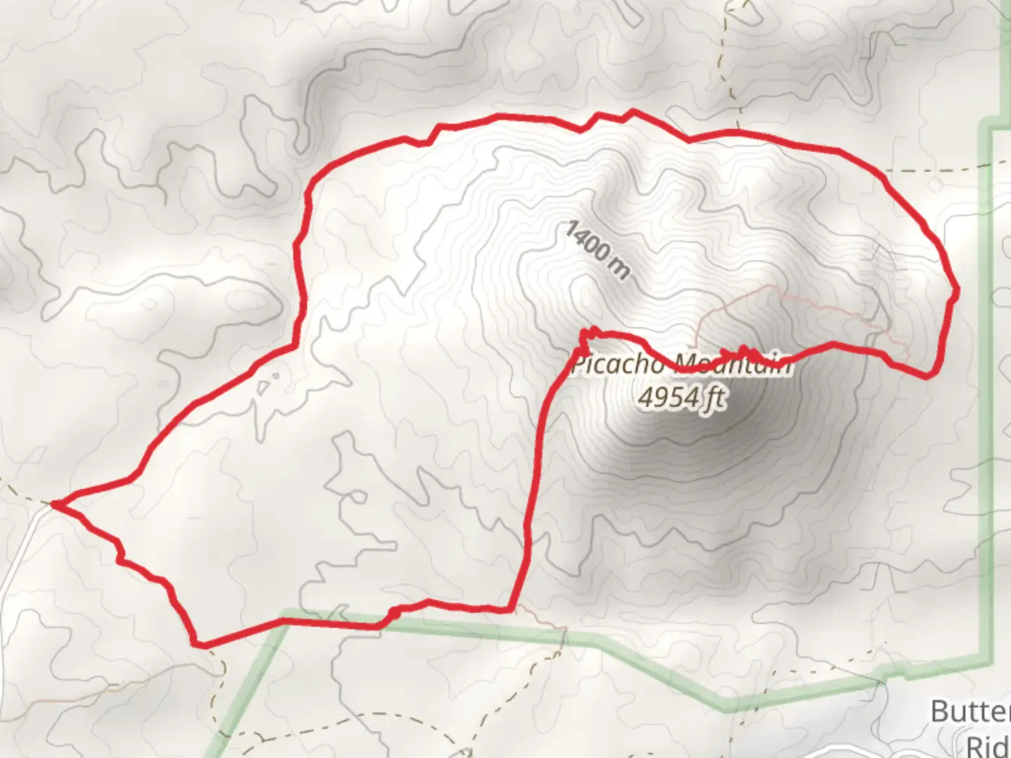 An image depicting the trail Picacho Mountain Loop and its surrounding area.