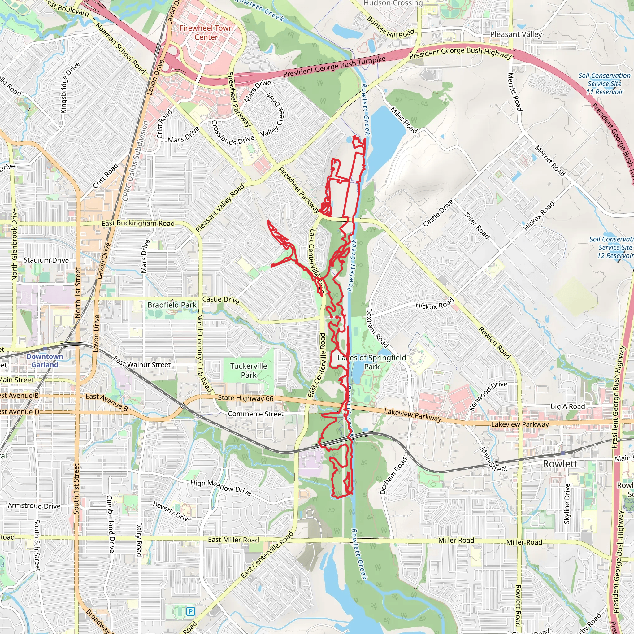 Rowlett Creek Loop mobile static map