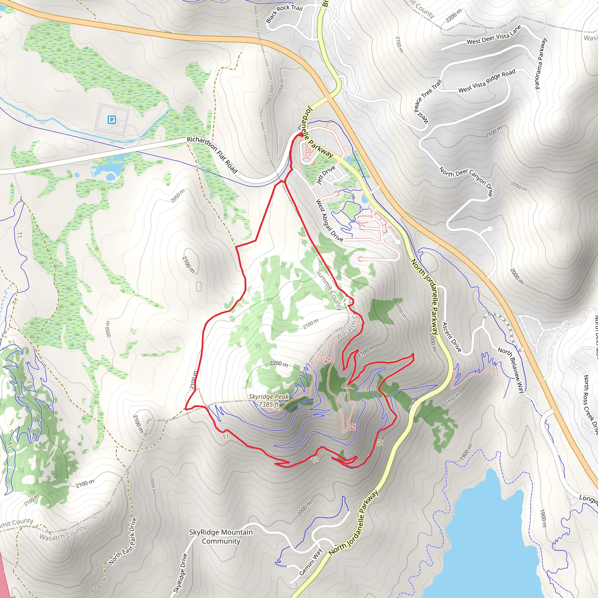 Park City Trail and Skyridge Peak Trail mobile static map