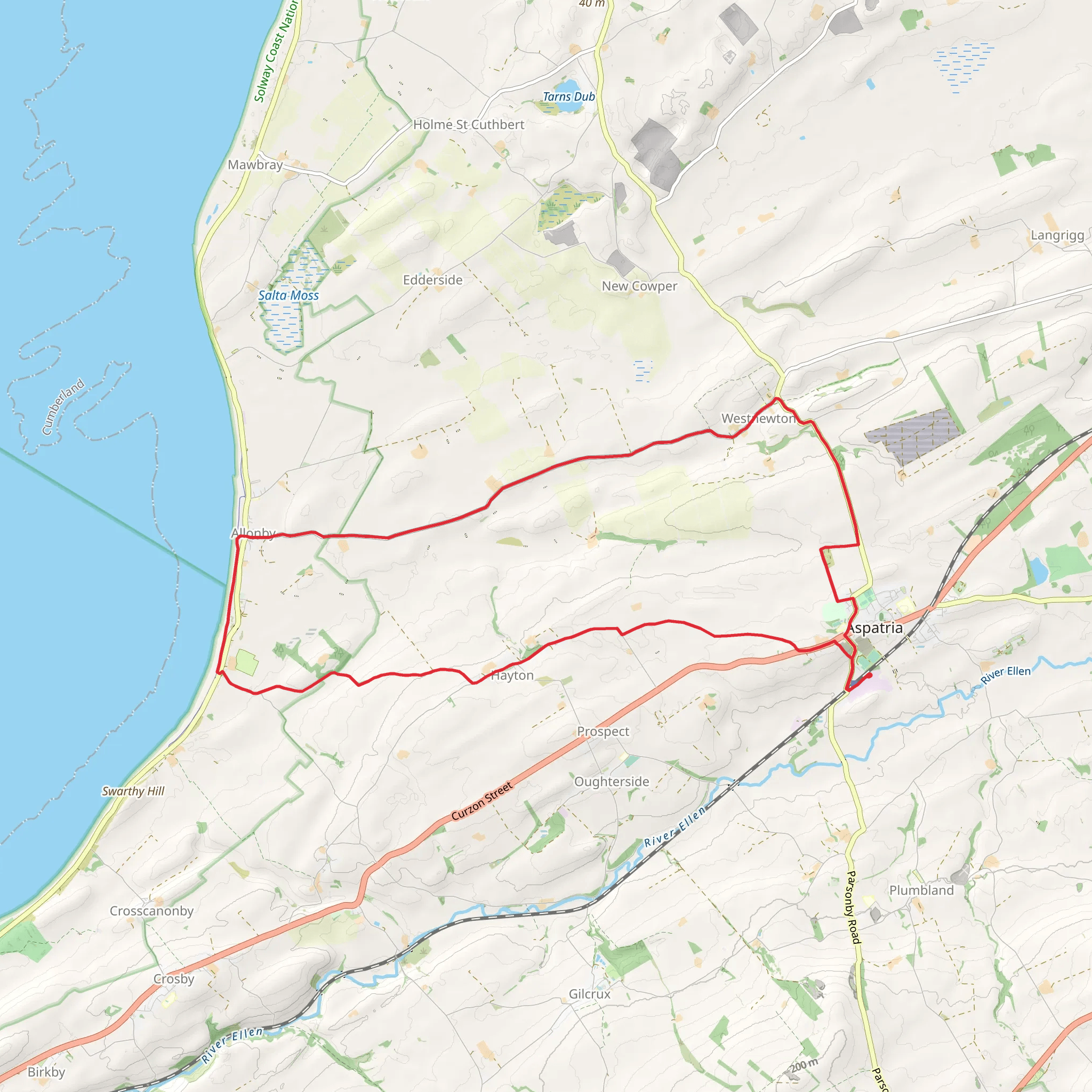 Aspatria, Allonby and Hayton Loop mobile static map