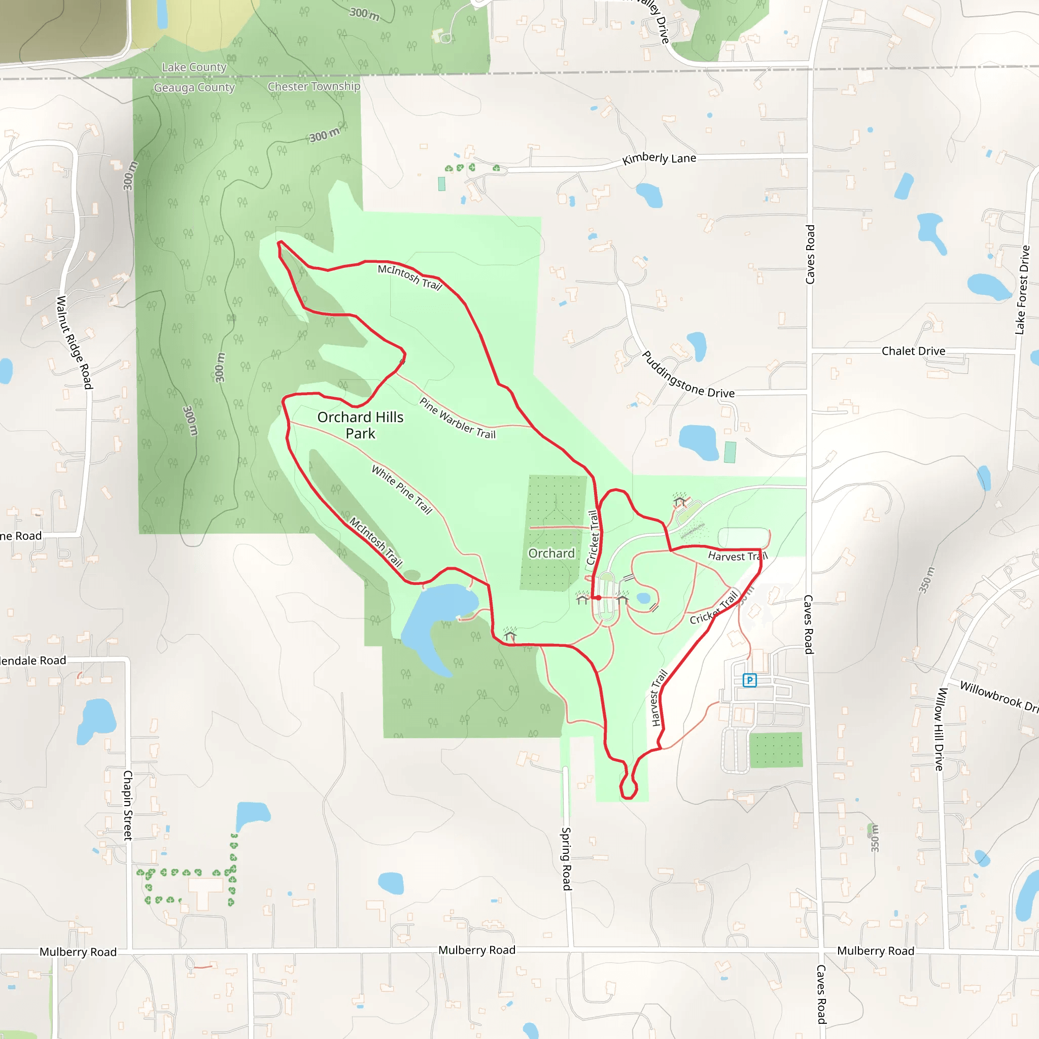 Orchard Hills Park Loop mobile static map