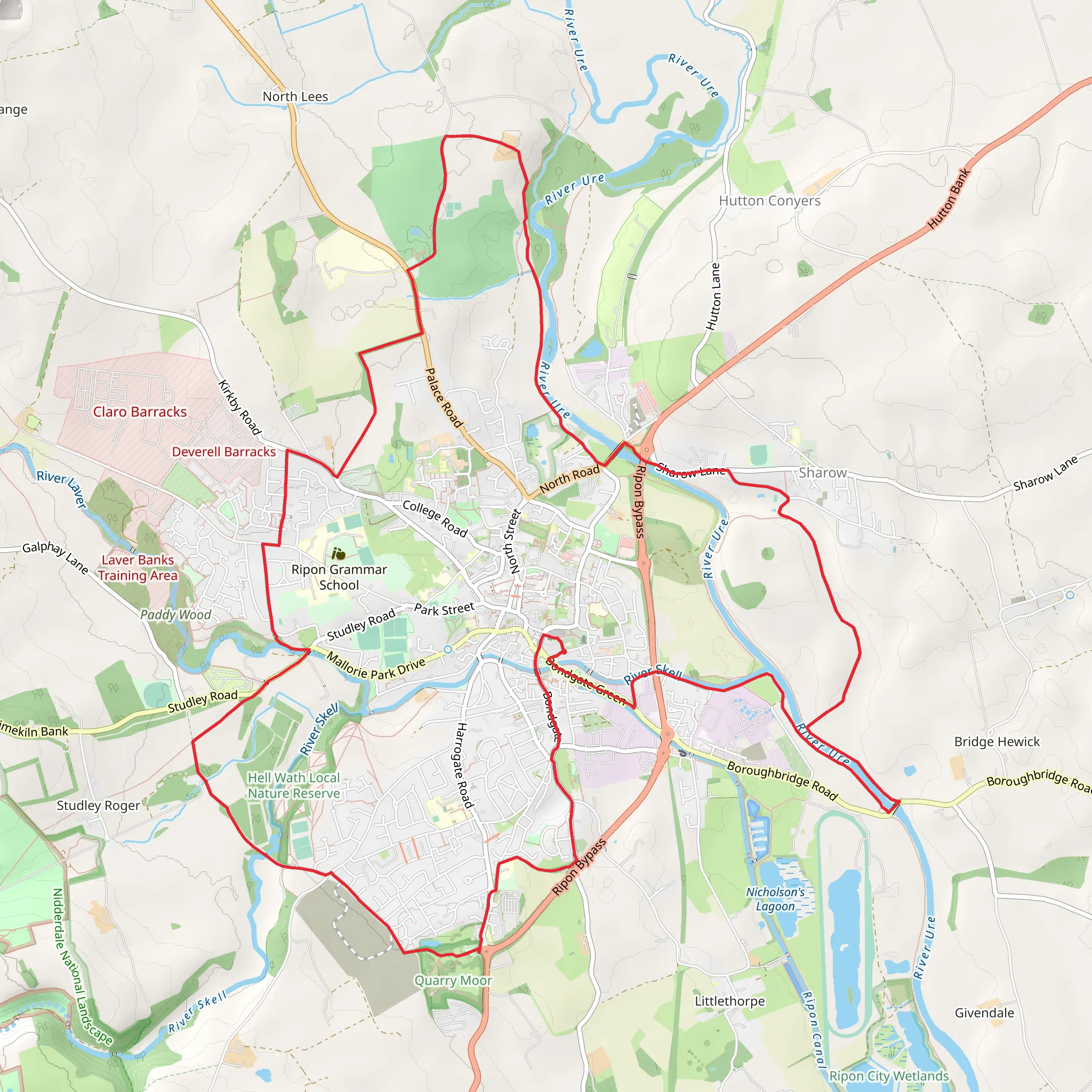 Ripon Loop in North Yorkshire mobile static map