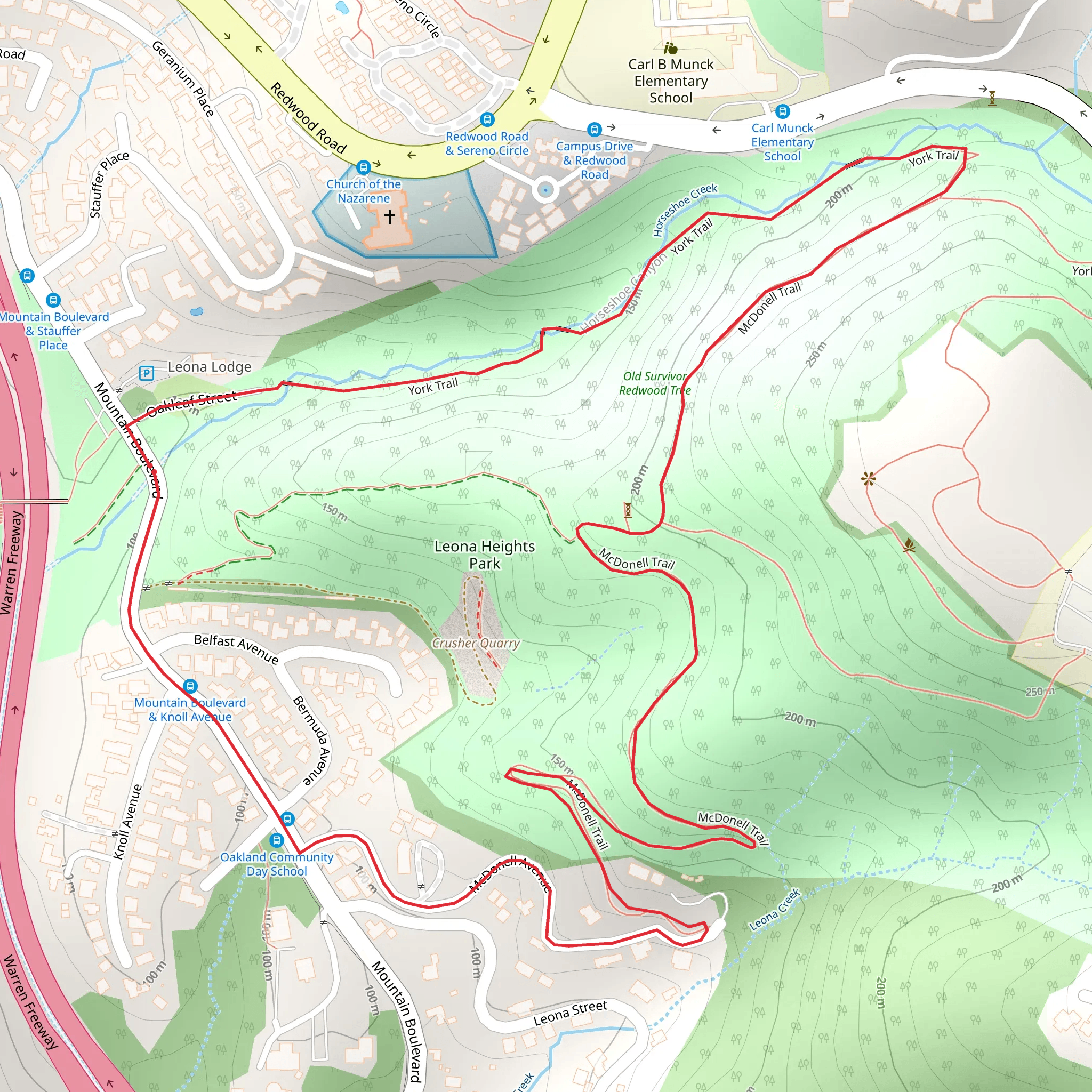 York and McDonell Loop Trail mobile static map