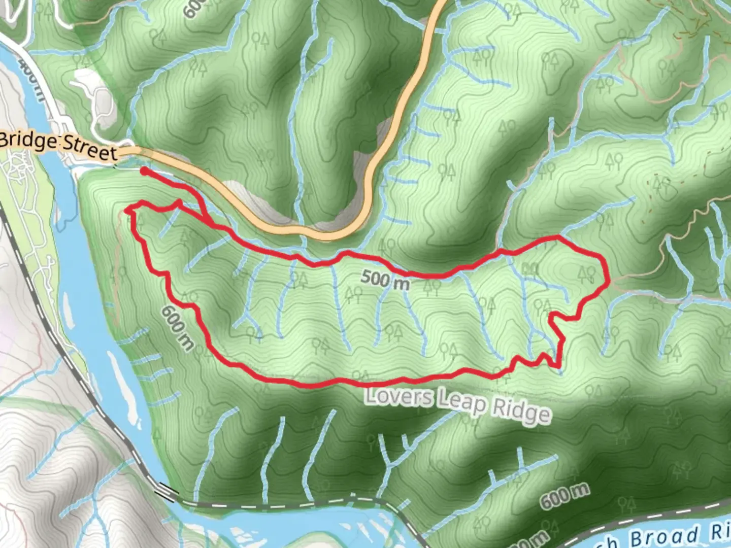 An image depicting the trail Pump Gap and Appalachian Trail Loop and its surrounding area.
