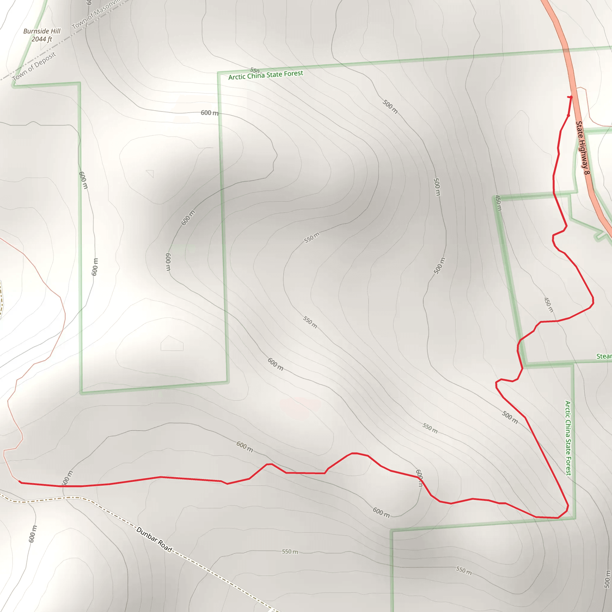 East Branch Cold Spring Creek via Finger Lakes Trail mobile static map