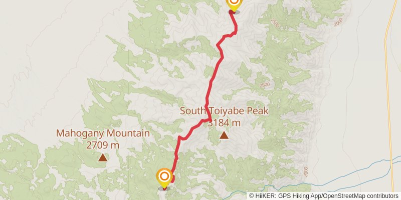 Toiyabe Crest Trail stage 4 Map