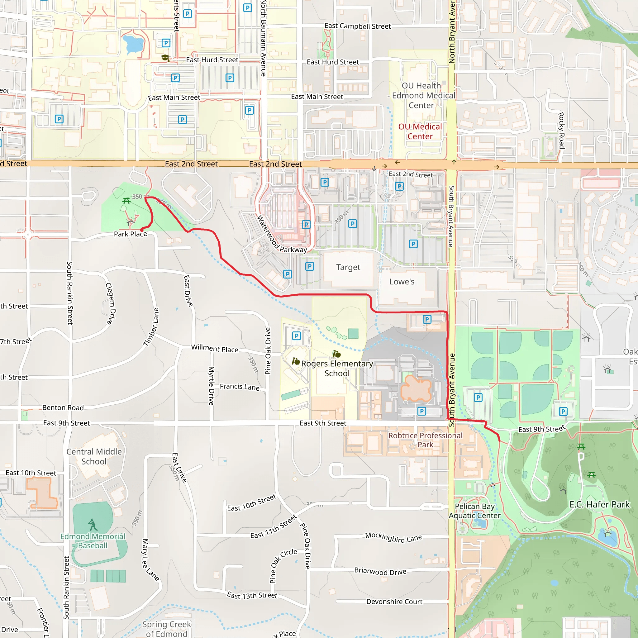 Fink Park and E C Hafer Park mobile static map