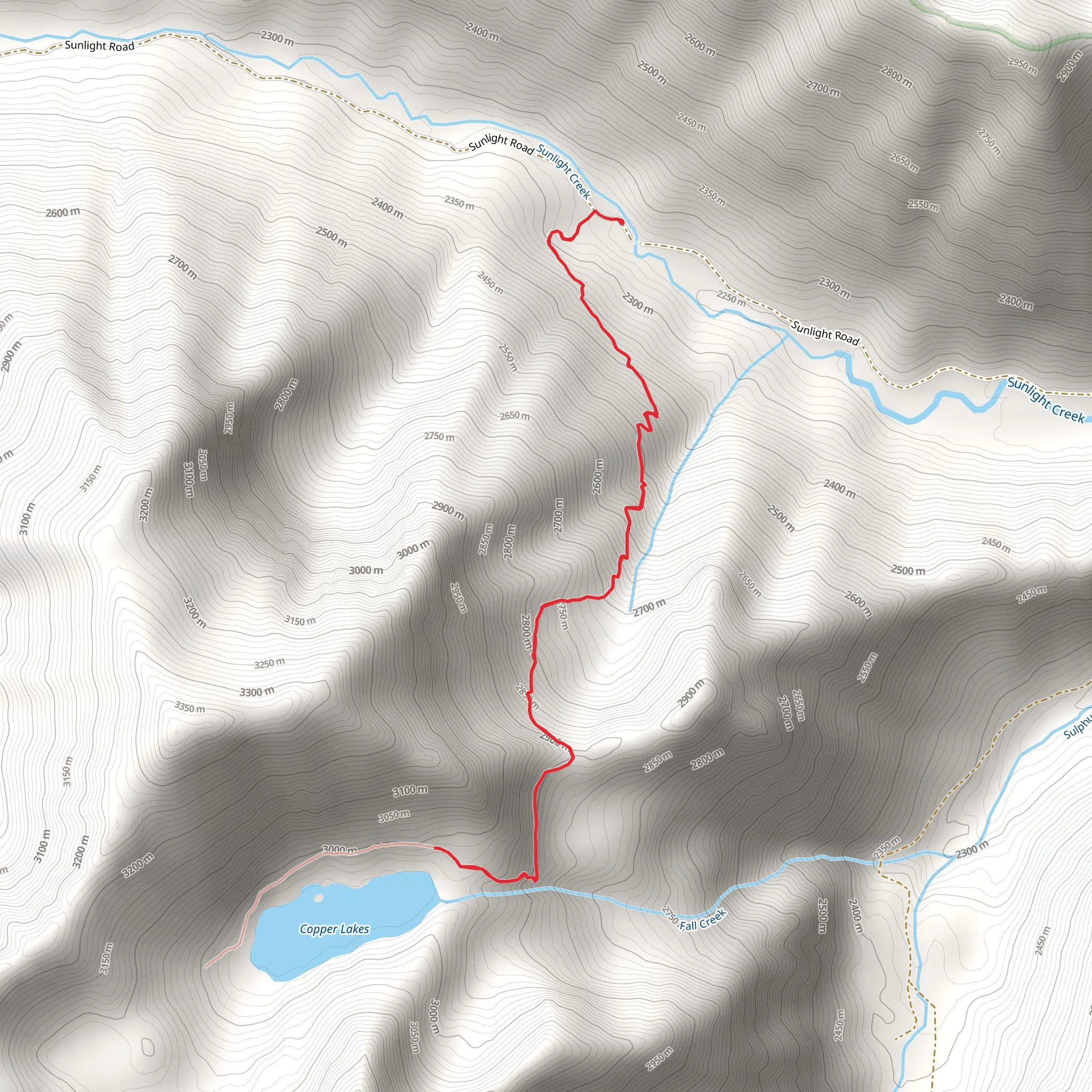 Copper Lakes Trail mobile static map