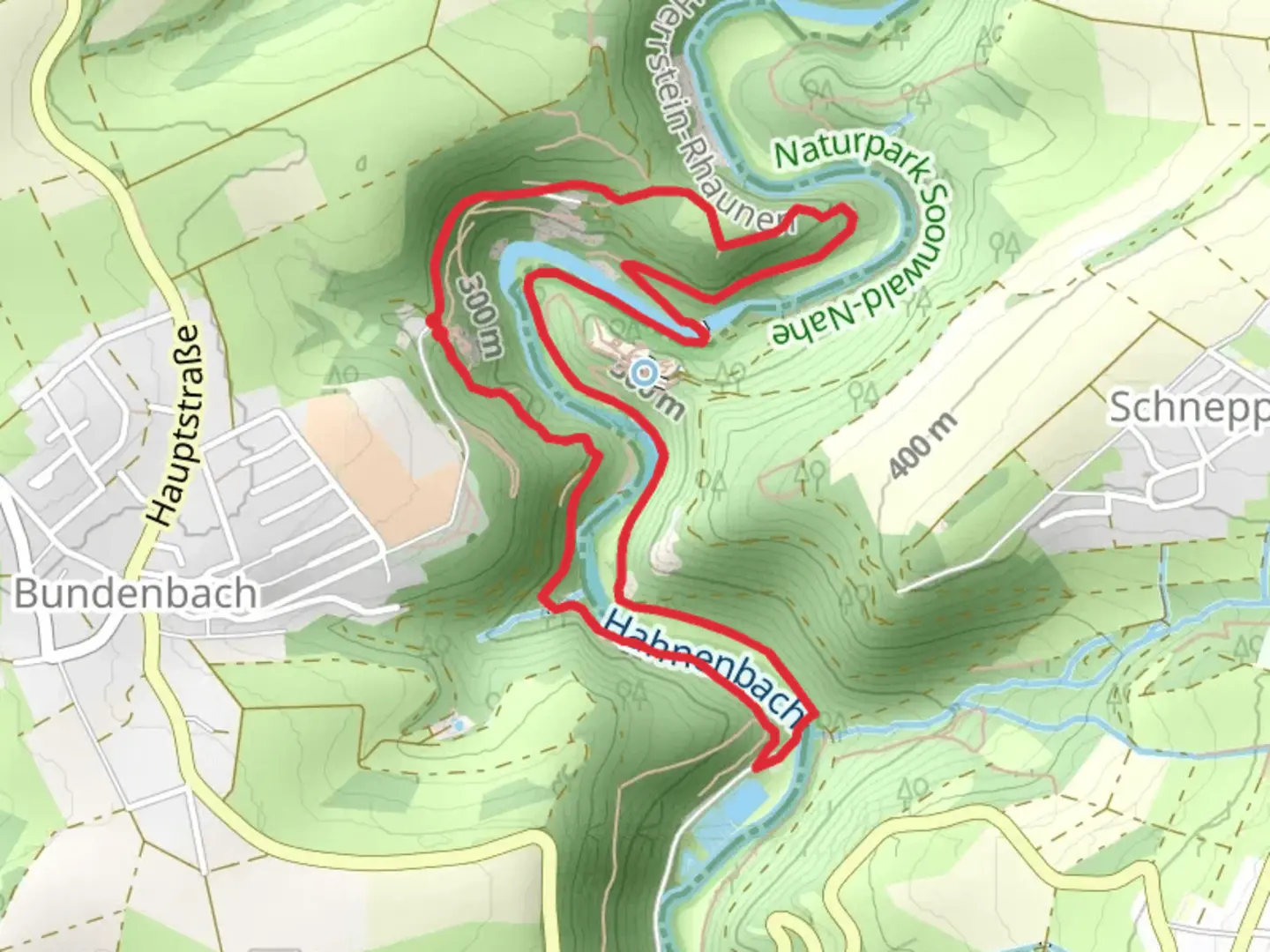 An image depicting the trail Soonwaldsteig Loop and its surrounding area.
