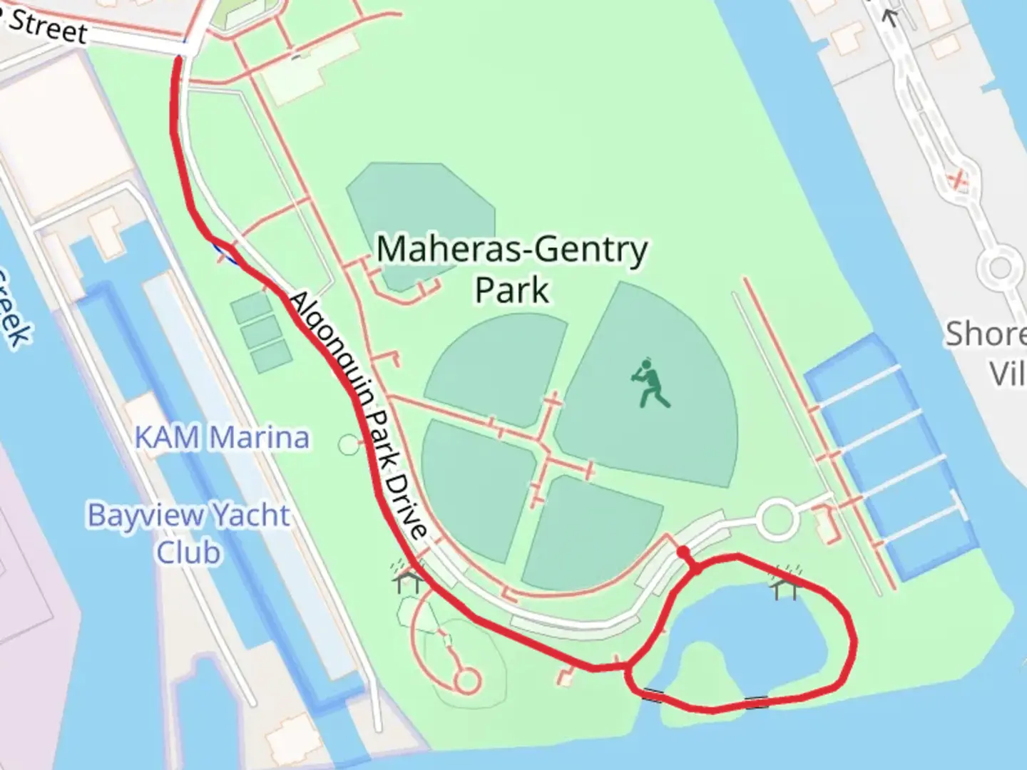 An image depicting the trail Maheras Gentry Park and its surrounding area.