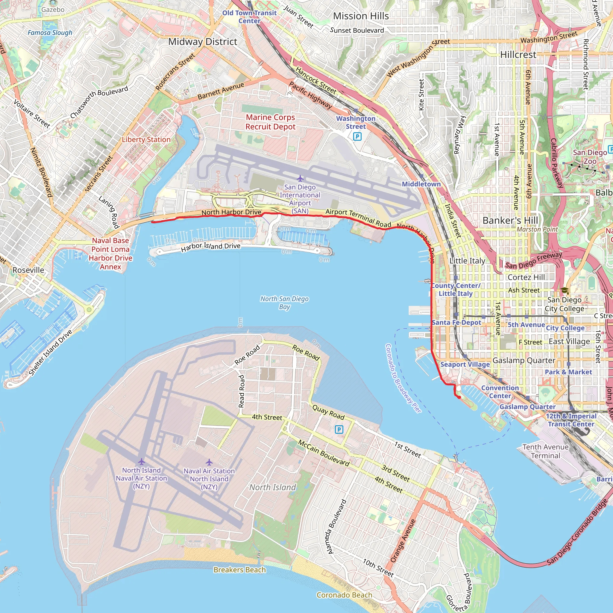 Bayshore Way - Spanish Landing Park mobile static map