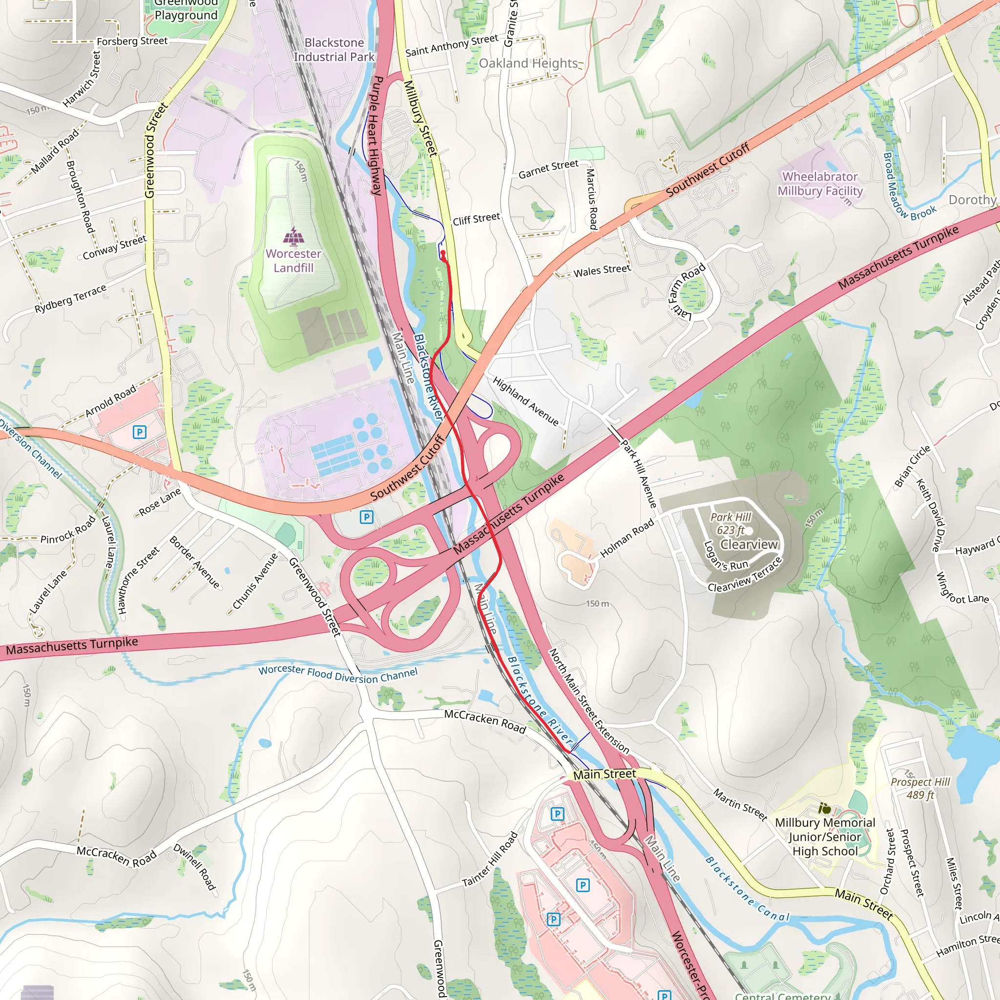 Blackstone River Short Trail mobile static map
