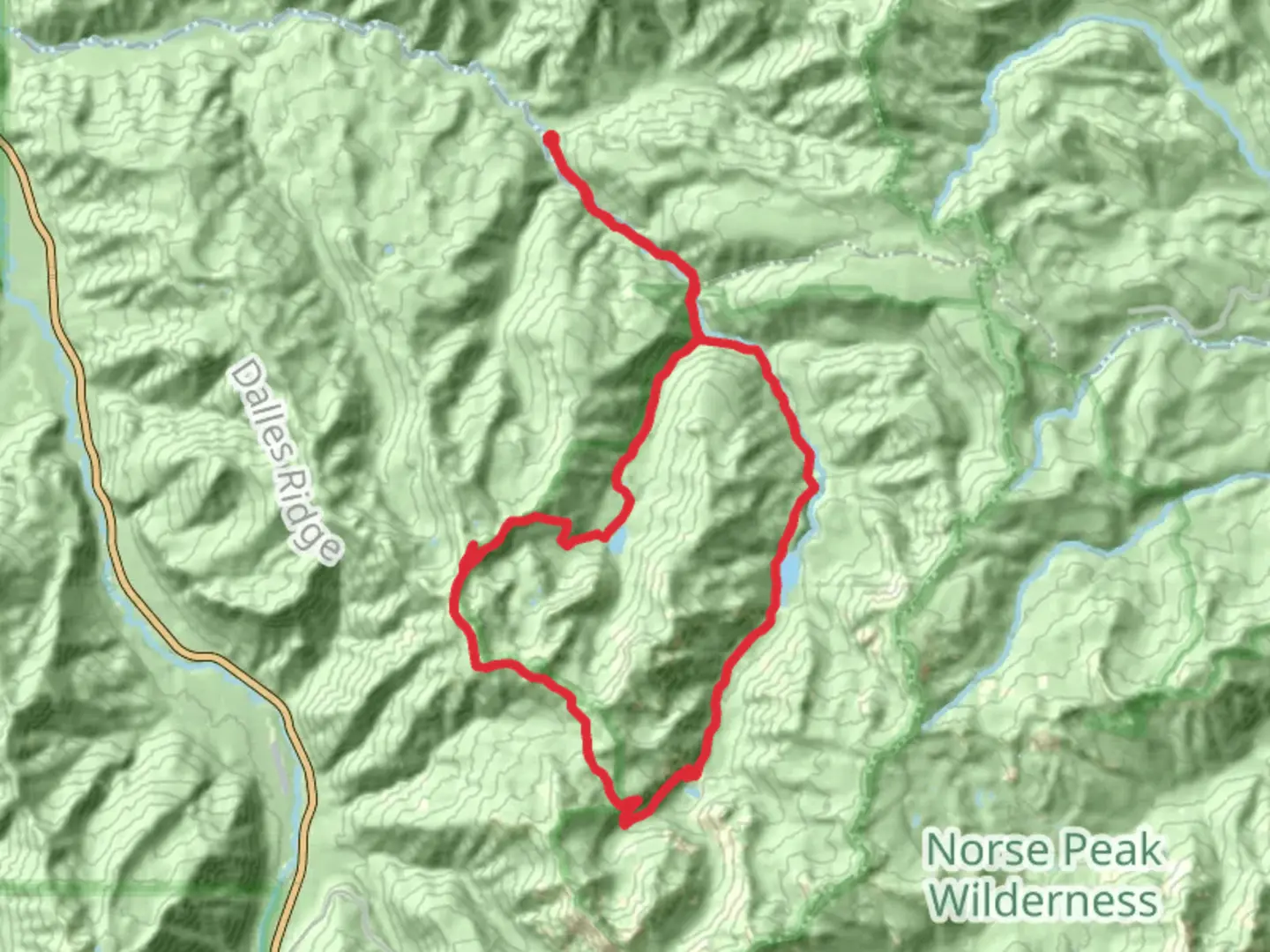 An image depicting the trail Greenwater Lakes, Echo Lake and Noble Knob Loop Trail and its surrounding area.