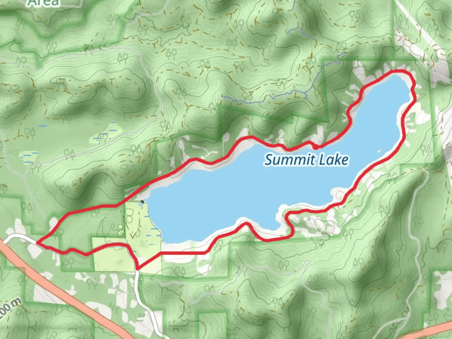 An image depicting the trail Summit Lake Loop and its surrounding area.