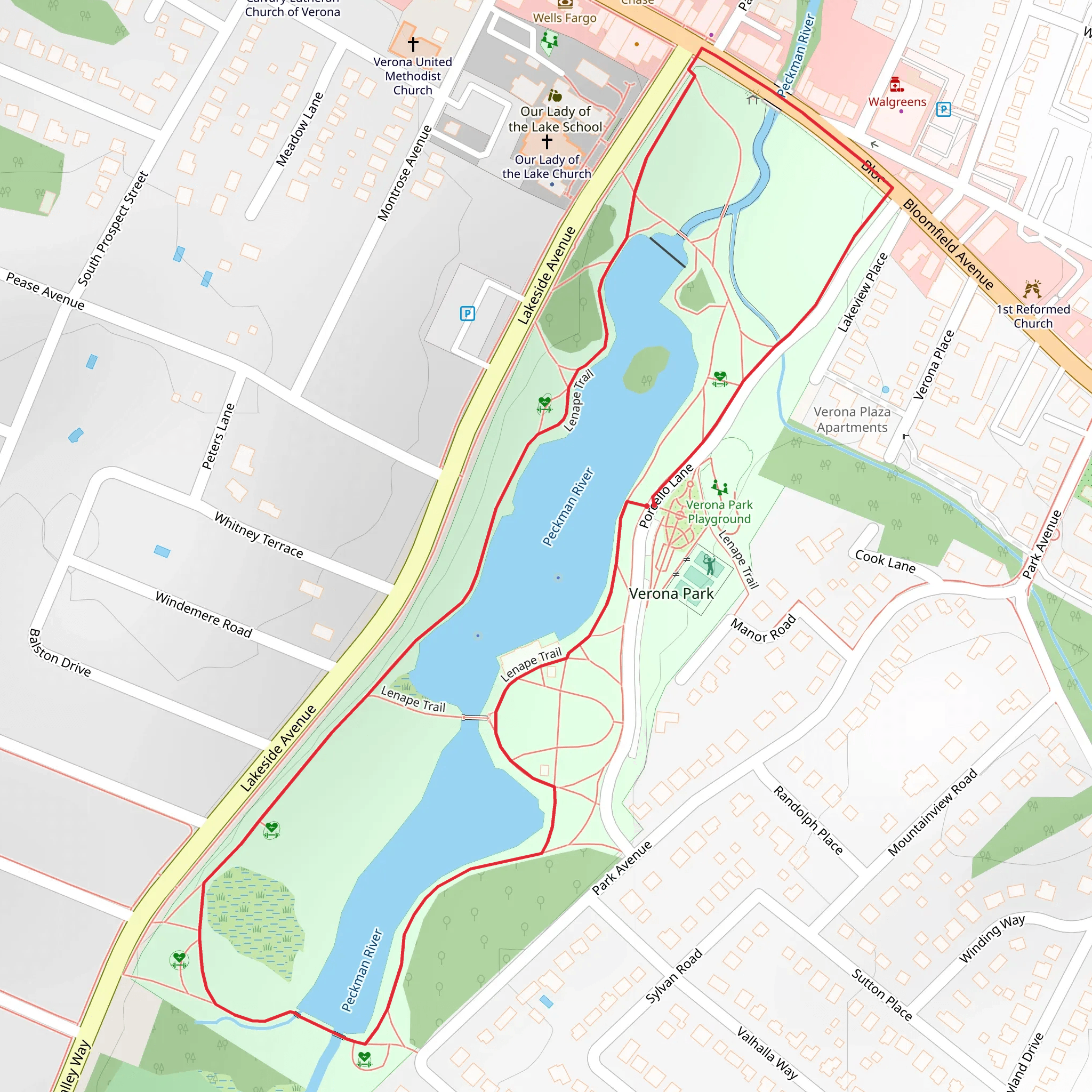 Verona Lake Loop mobile static map