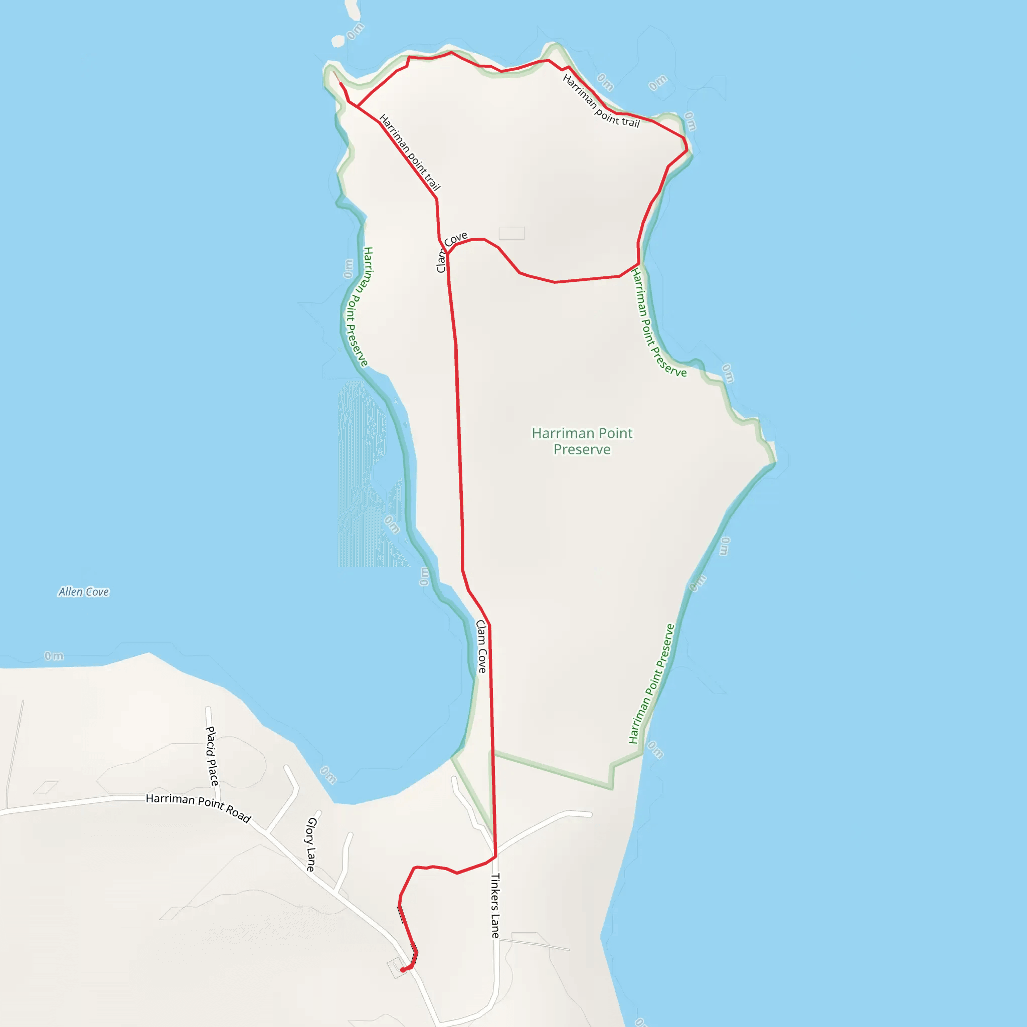 Harriman point Loop mobile static map
