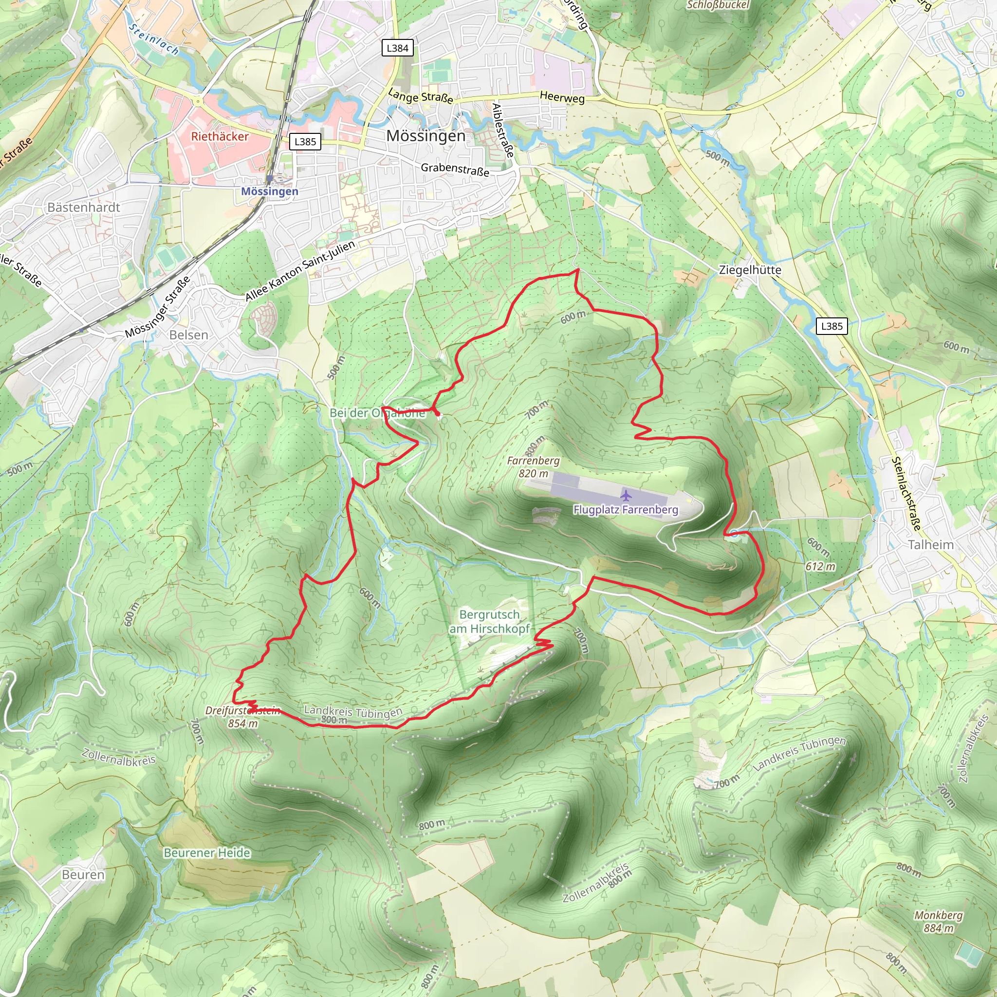 Dreifürstensteig Loop mobile static map