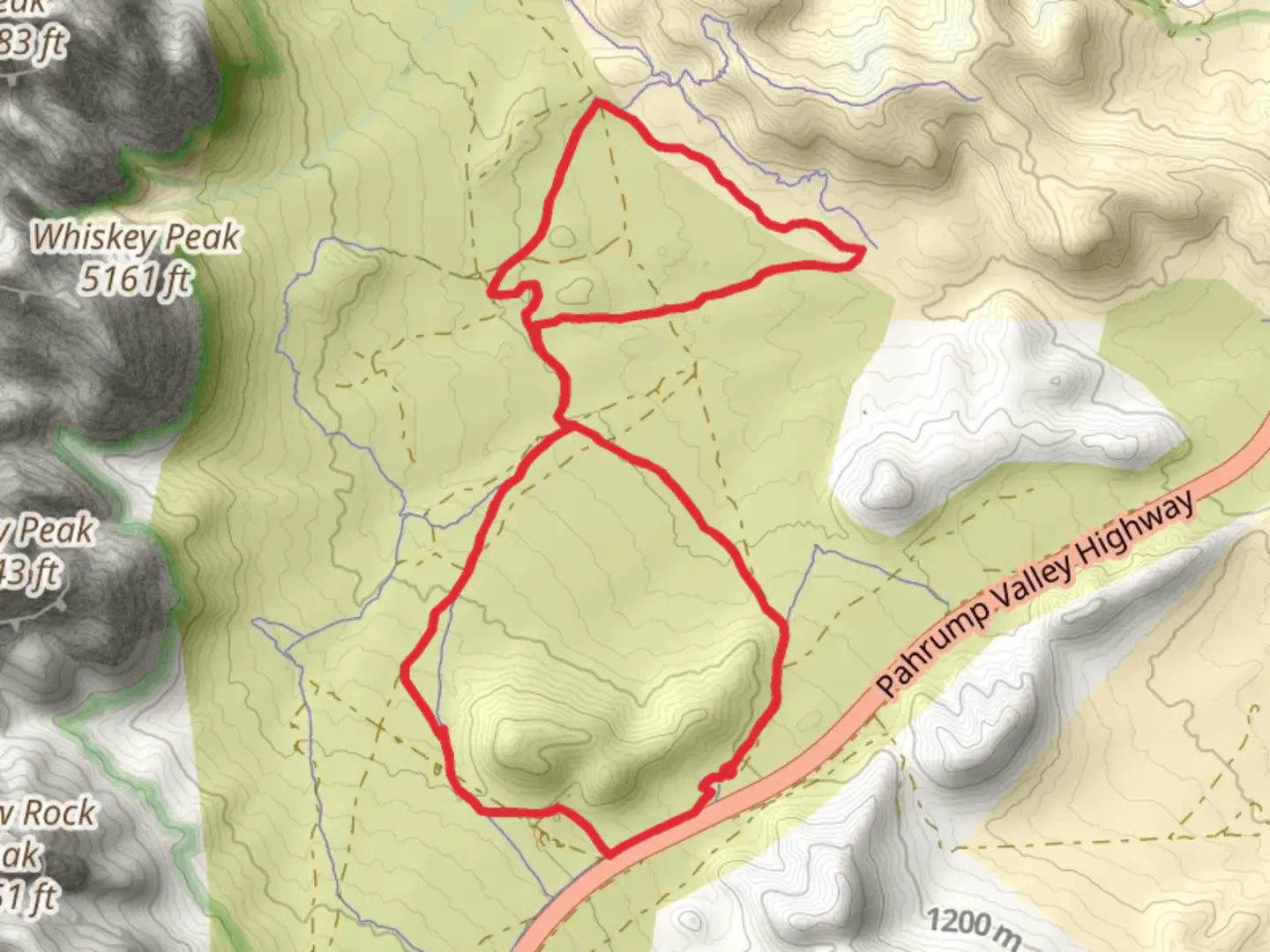 An image depicting the trail Mustang, Lil Daytona and Beginner Loop and its surrounding area.